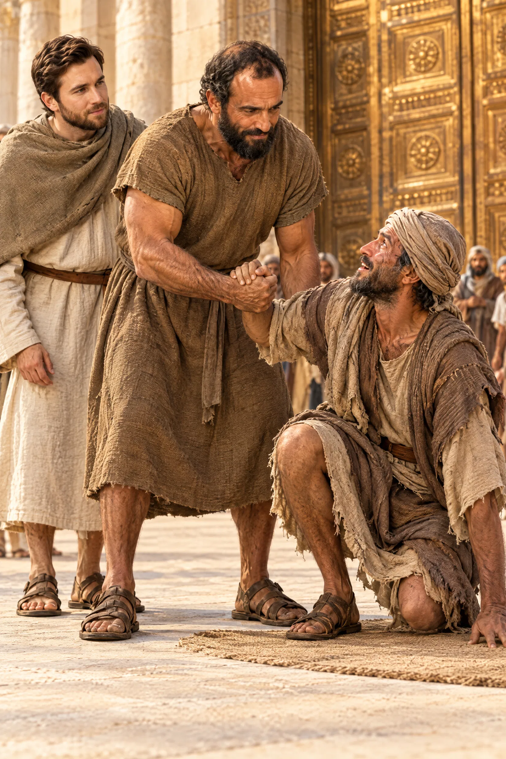 Peter Lifts the Lame Man at the Beautiful Gate