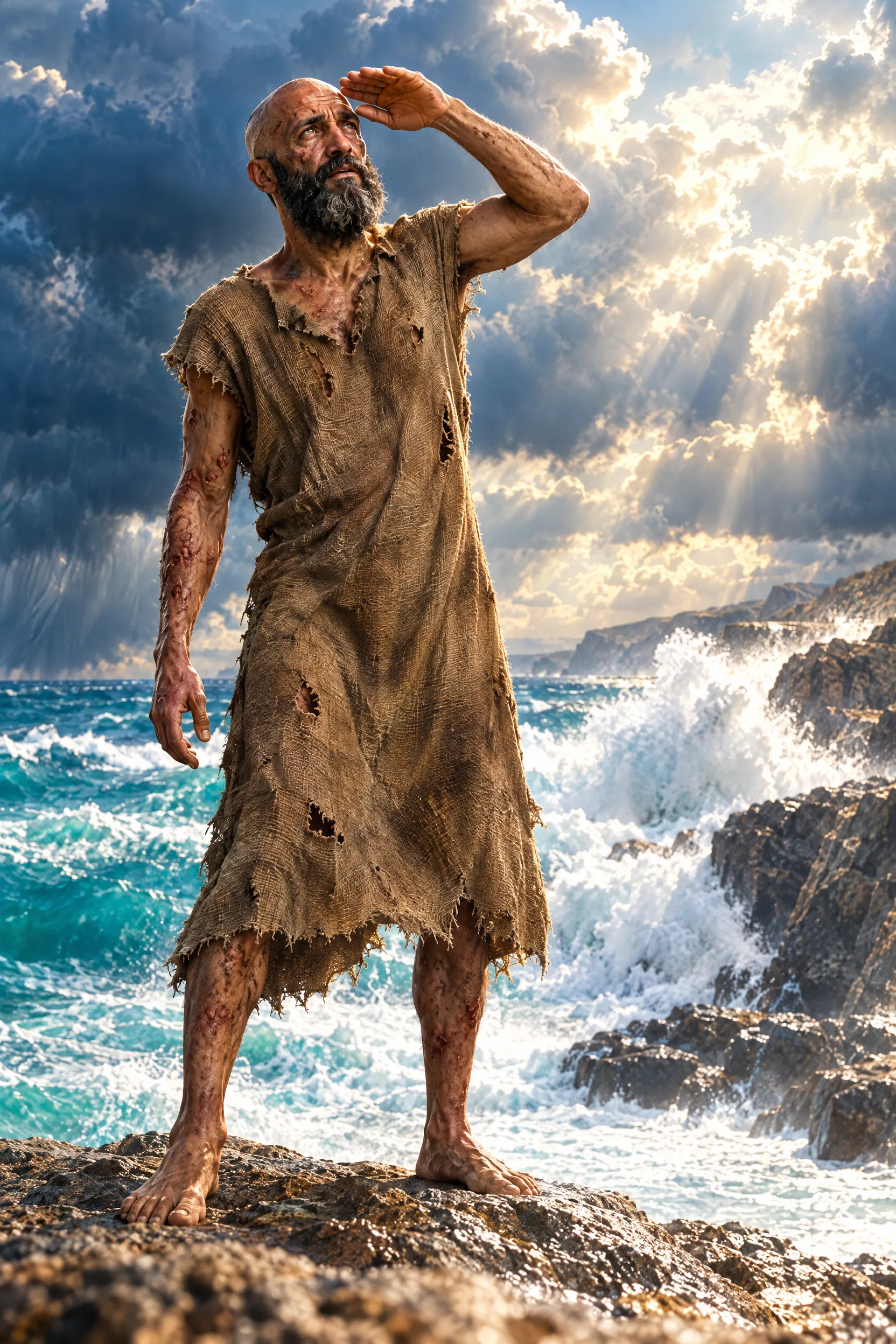 Job Faces the Storm Sea and Clouds