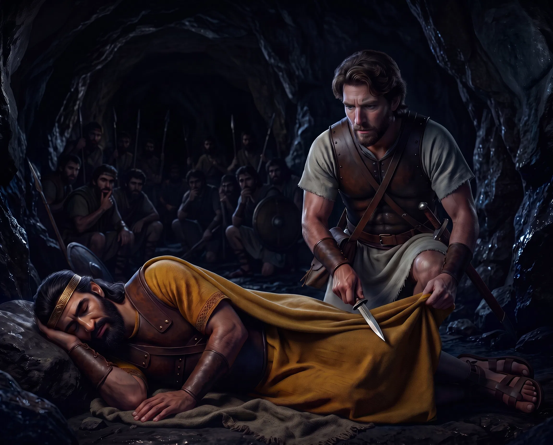 David Cuts a Piece From Saul's Robe