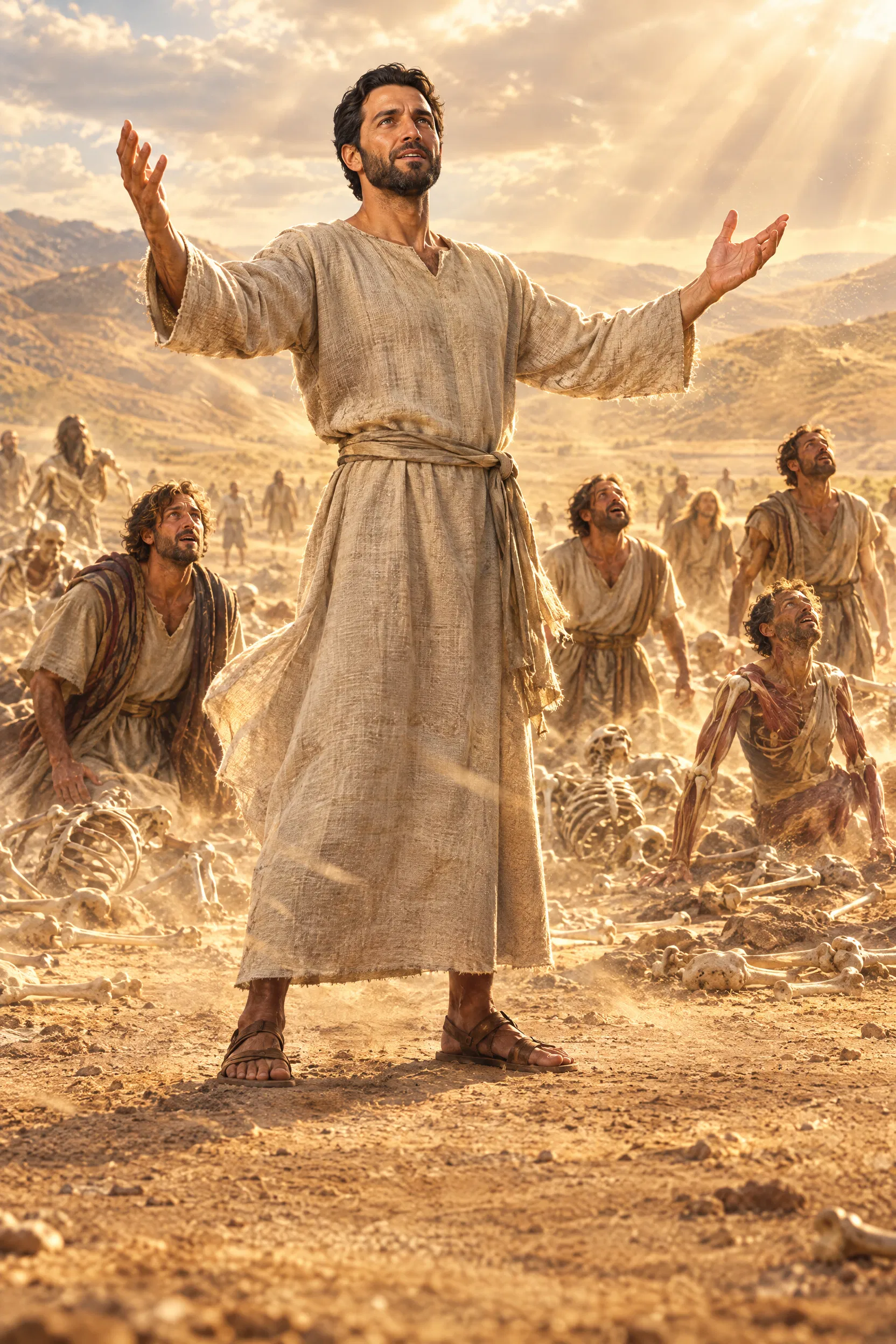 Ezekiel Prophesies to the Valley of Dry Bones