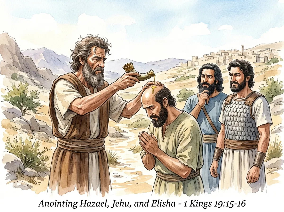 Elijah Anoints Hazael, Jehu and Elisha