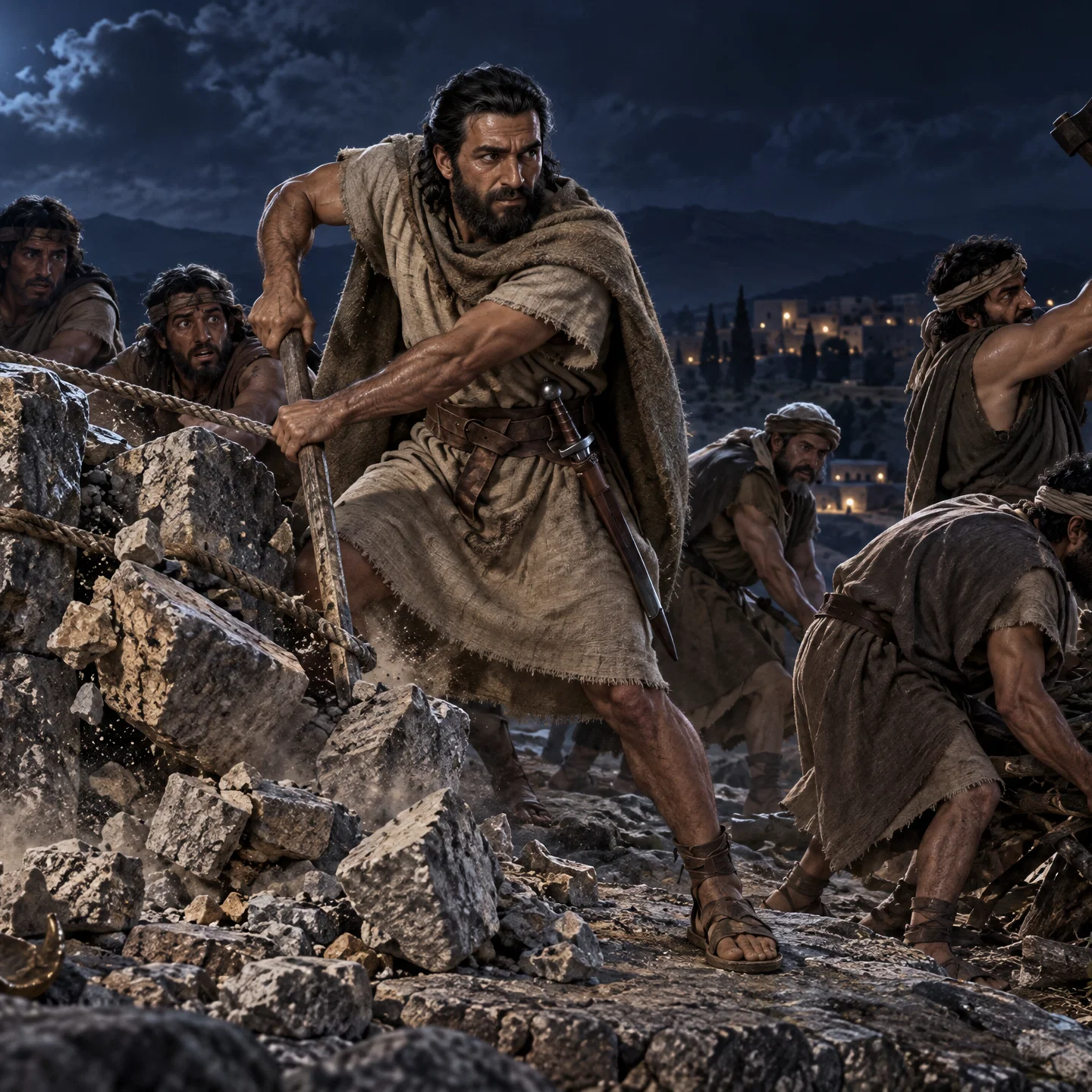 Gideon Dismantling the Altar of Baal