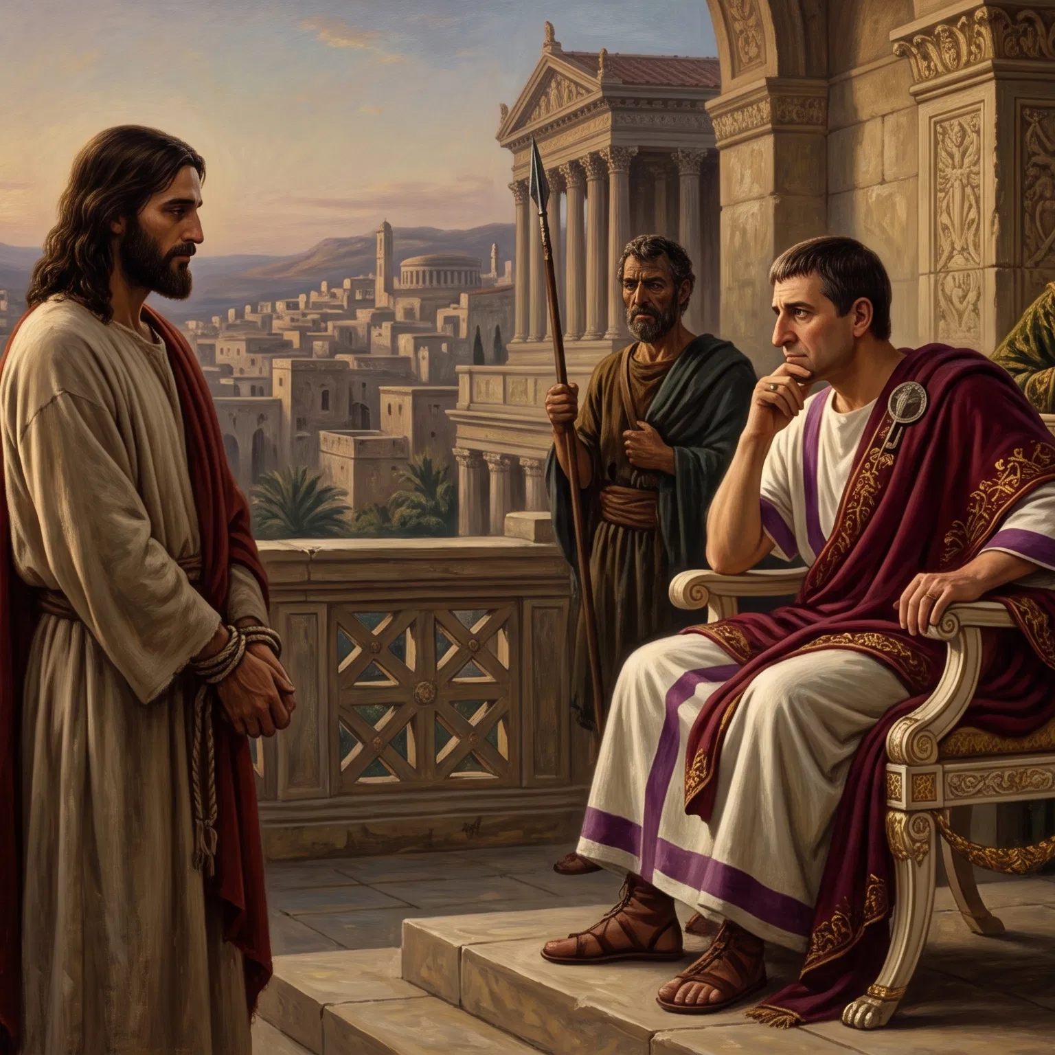 Jesus Brought Before a Ruler on a Balcony