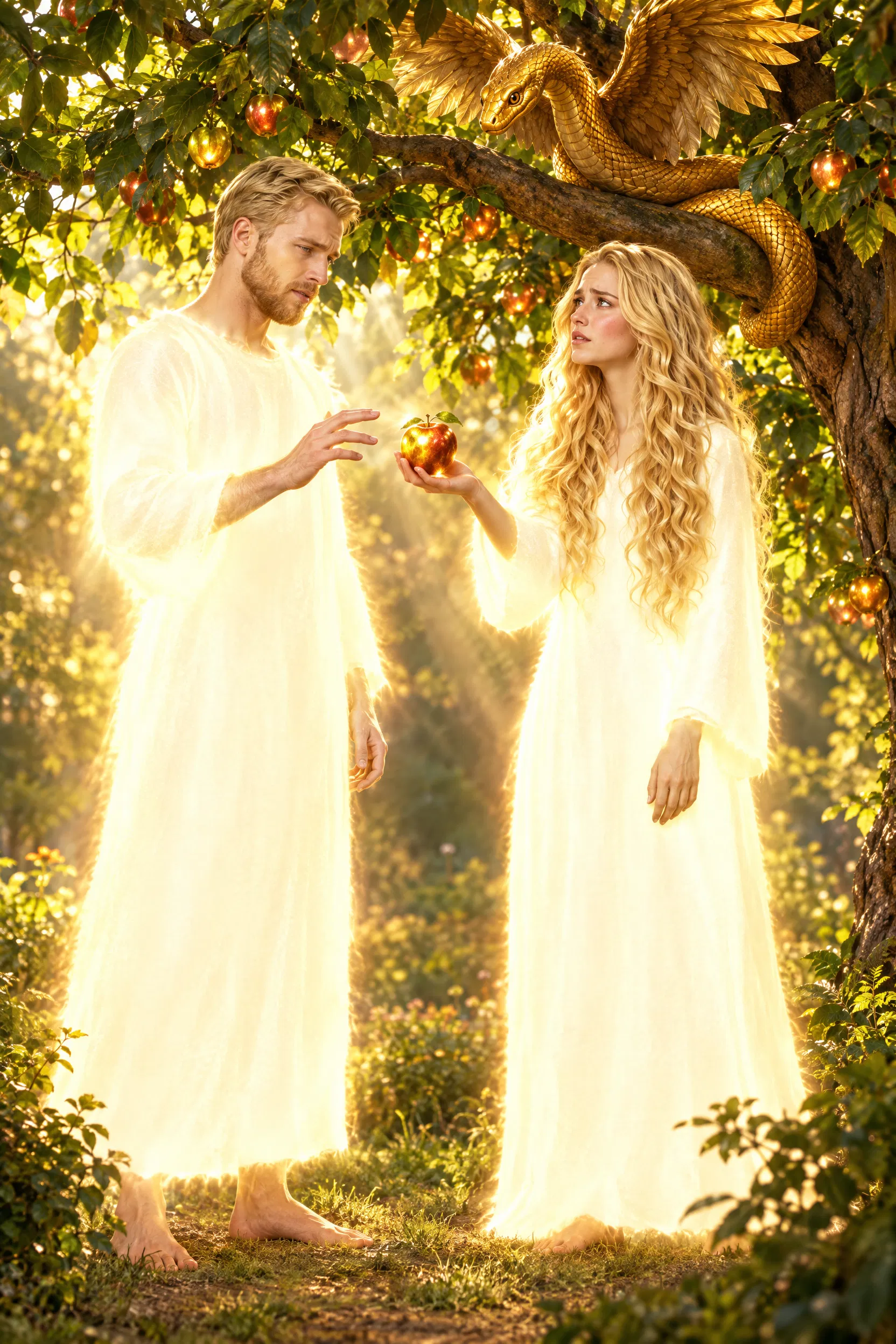 Eve Offers Adam the Forbidden Fruit