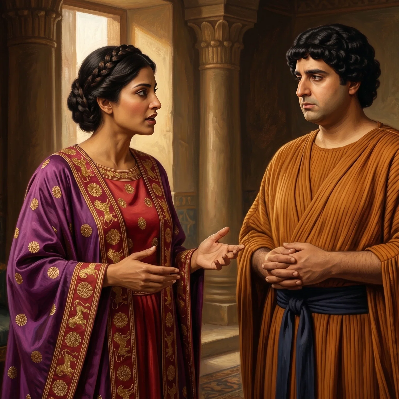 Esther Confides in Faithful Hatach