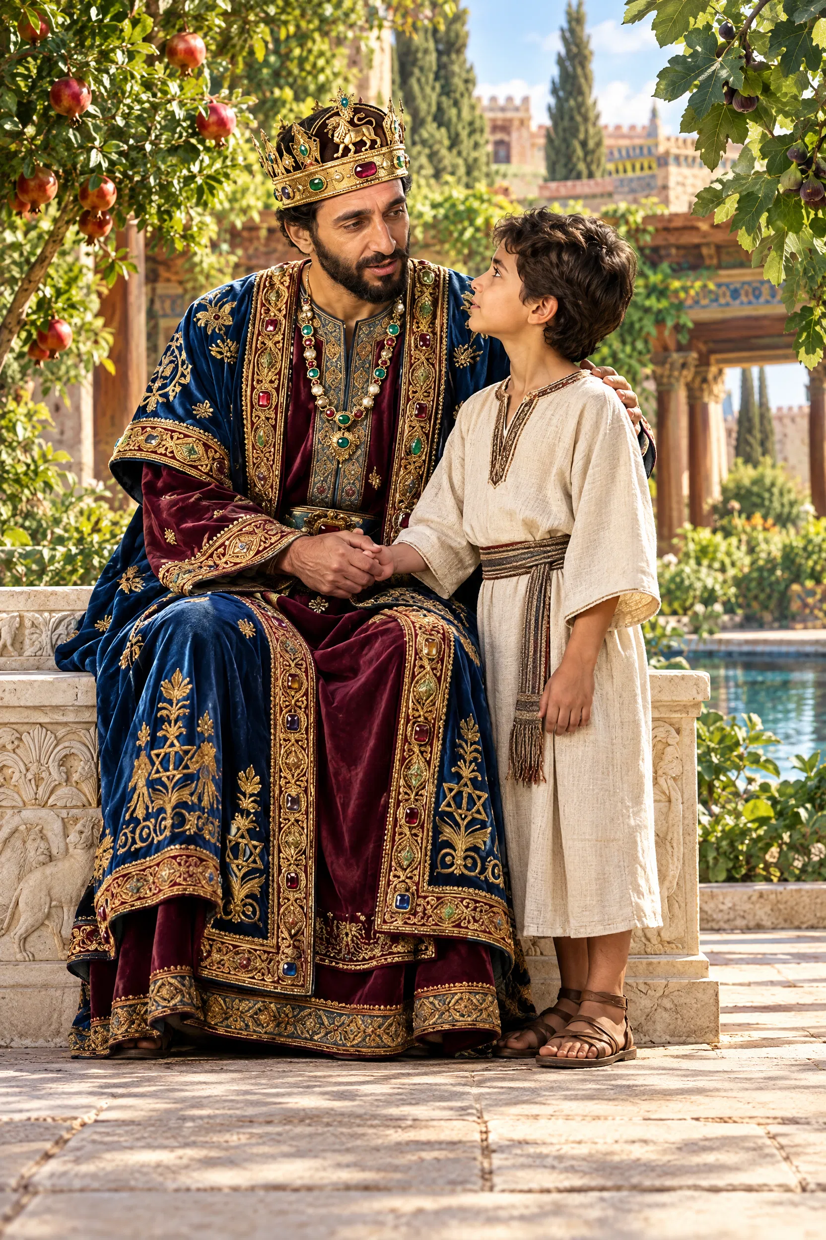 Solomon Teaches a Boy in the Palace Garden