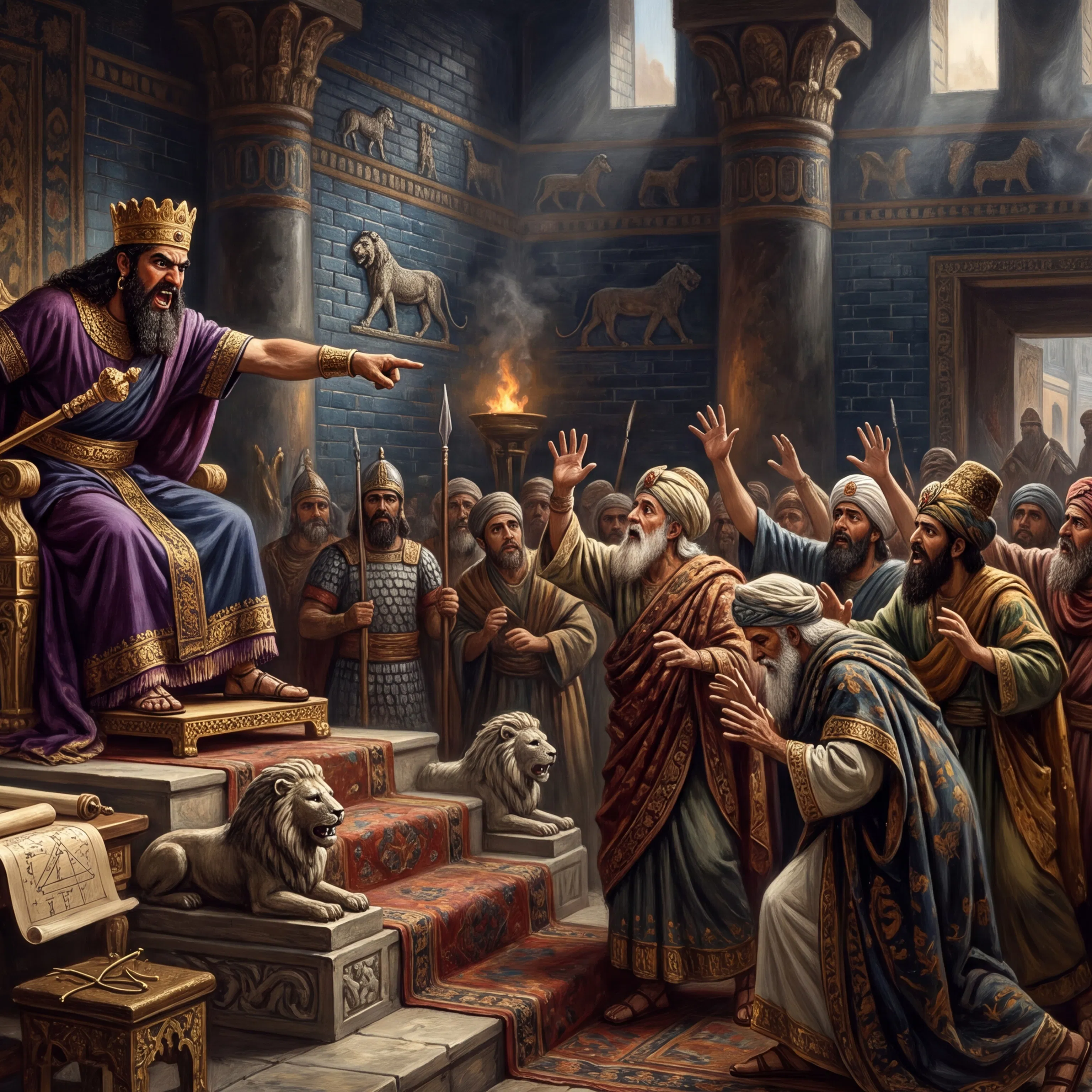 King Nebuchadnezzar Condemns the Wise Men of Babylon