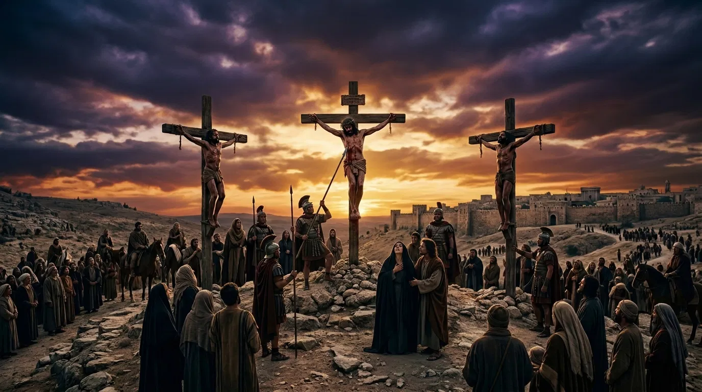 Jesus on the Cross Pierced by a Spear