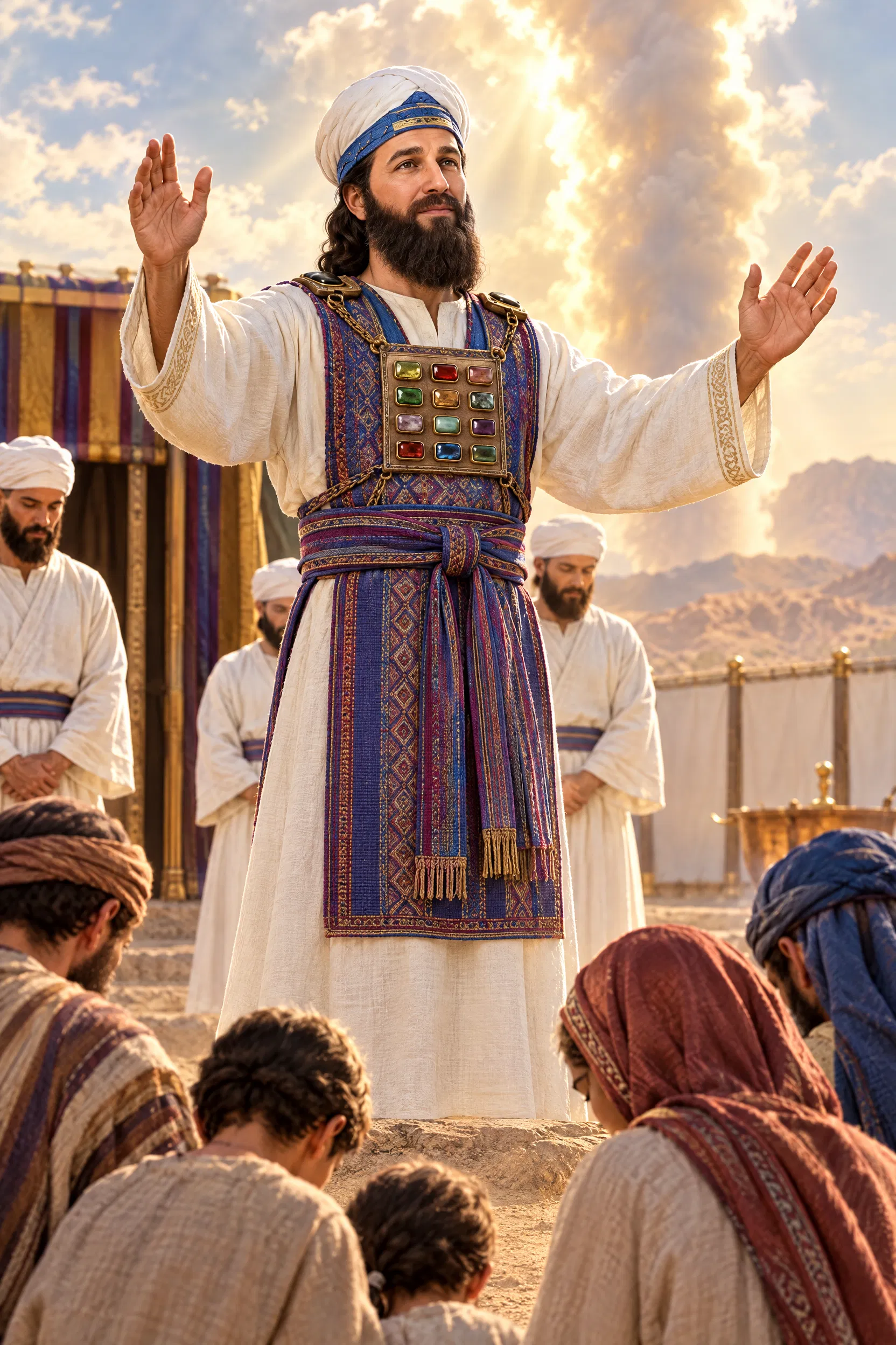 Aaron Blesses the People of Israel
