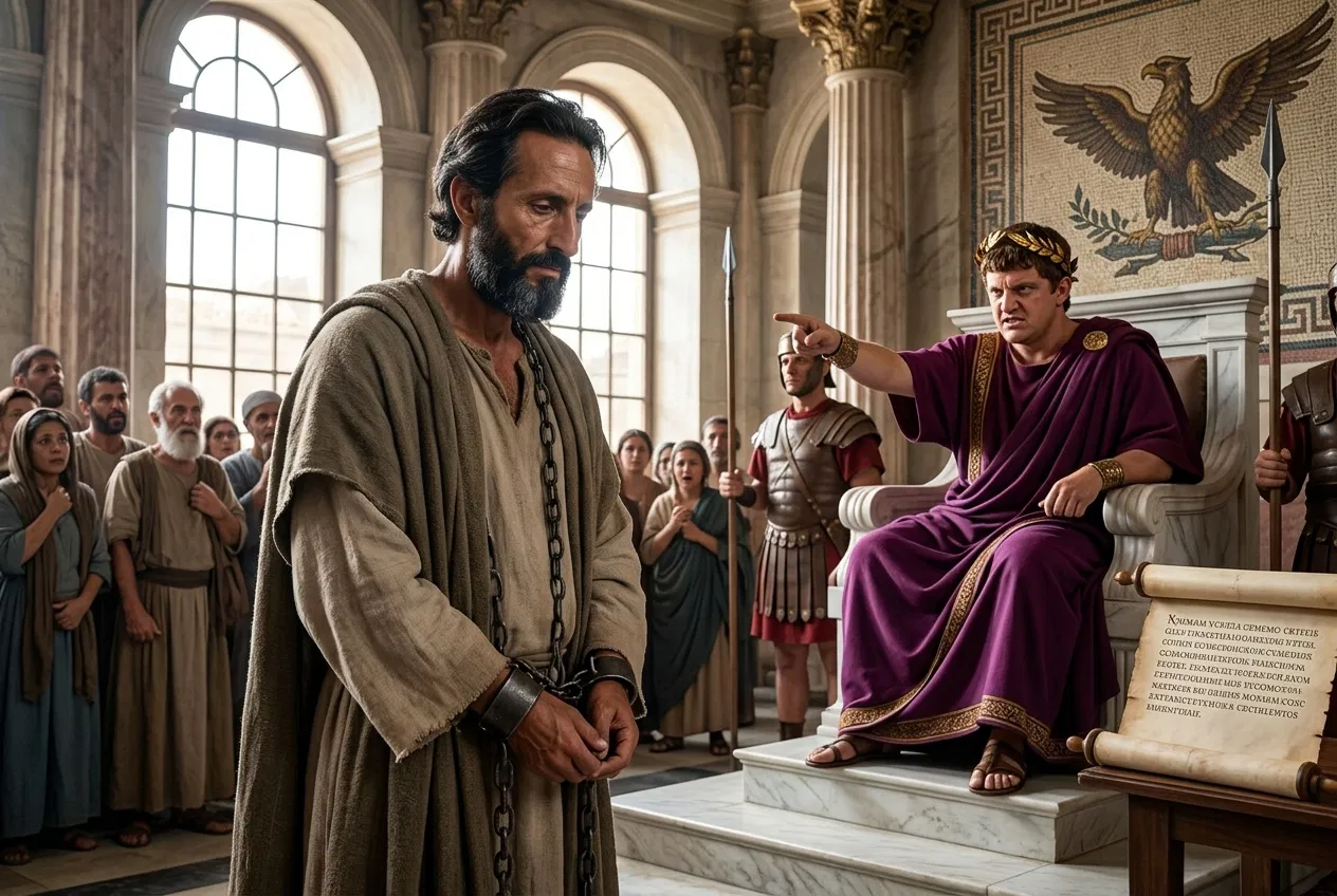 Paul in Chains Before Nero's Judgment