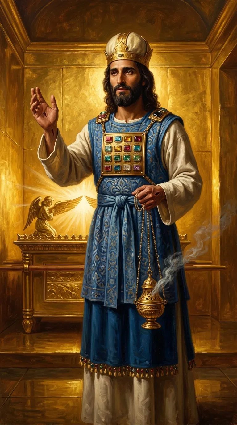 Jesus as High Priest With Censer Before the Ark
