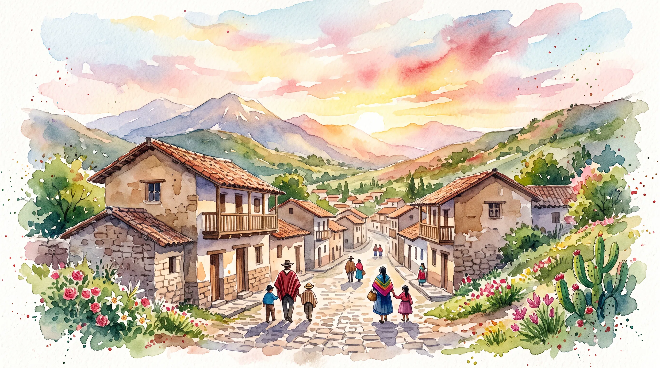 Golden Hour in an Andean Village