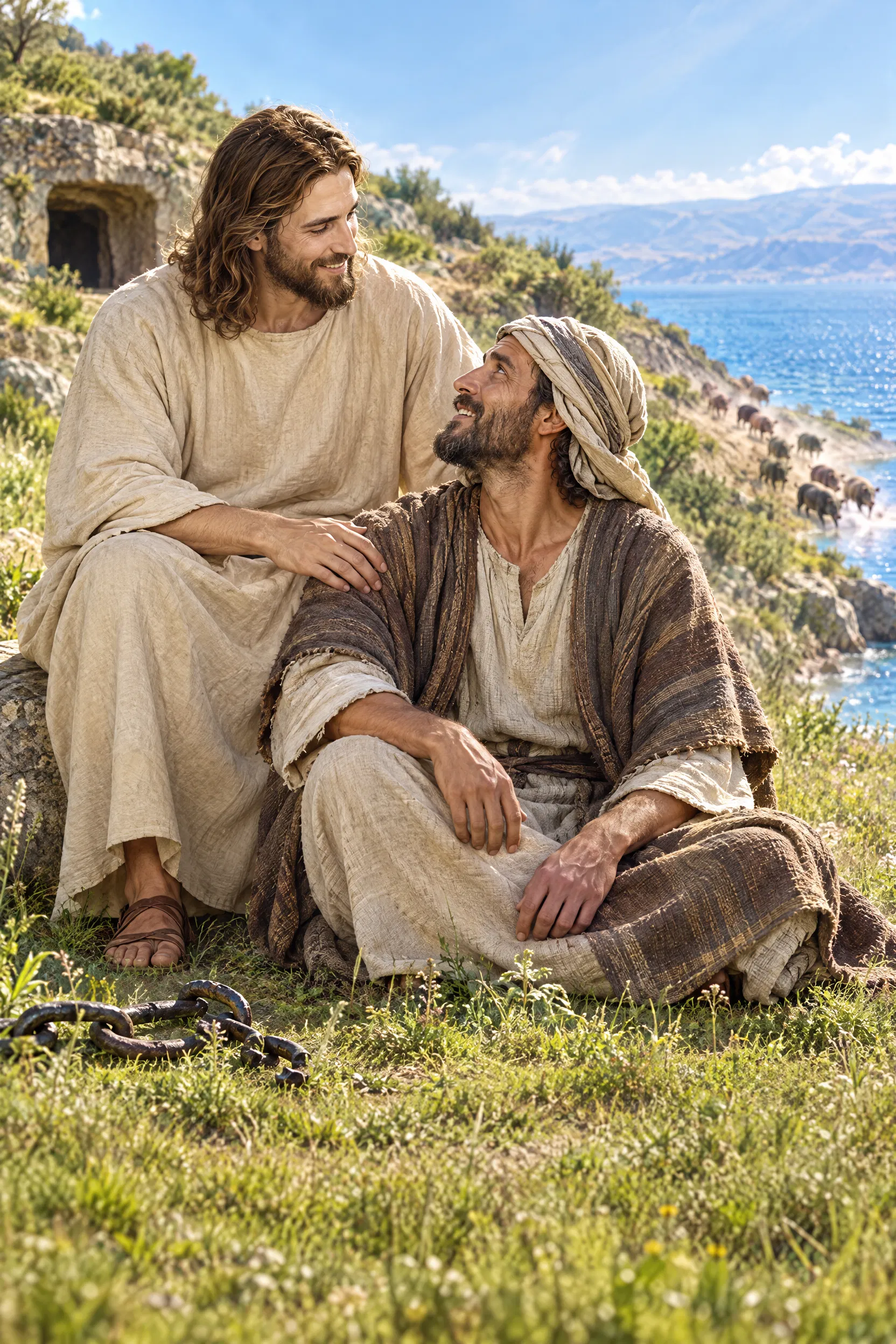 The Healed Gadarene Sits at Jesus' Feet