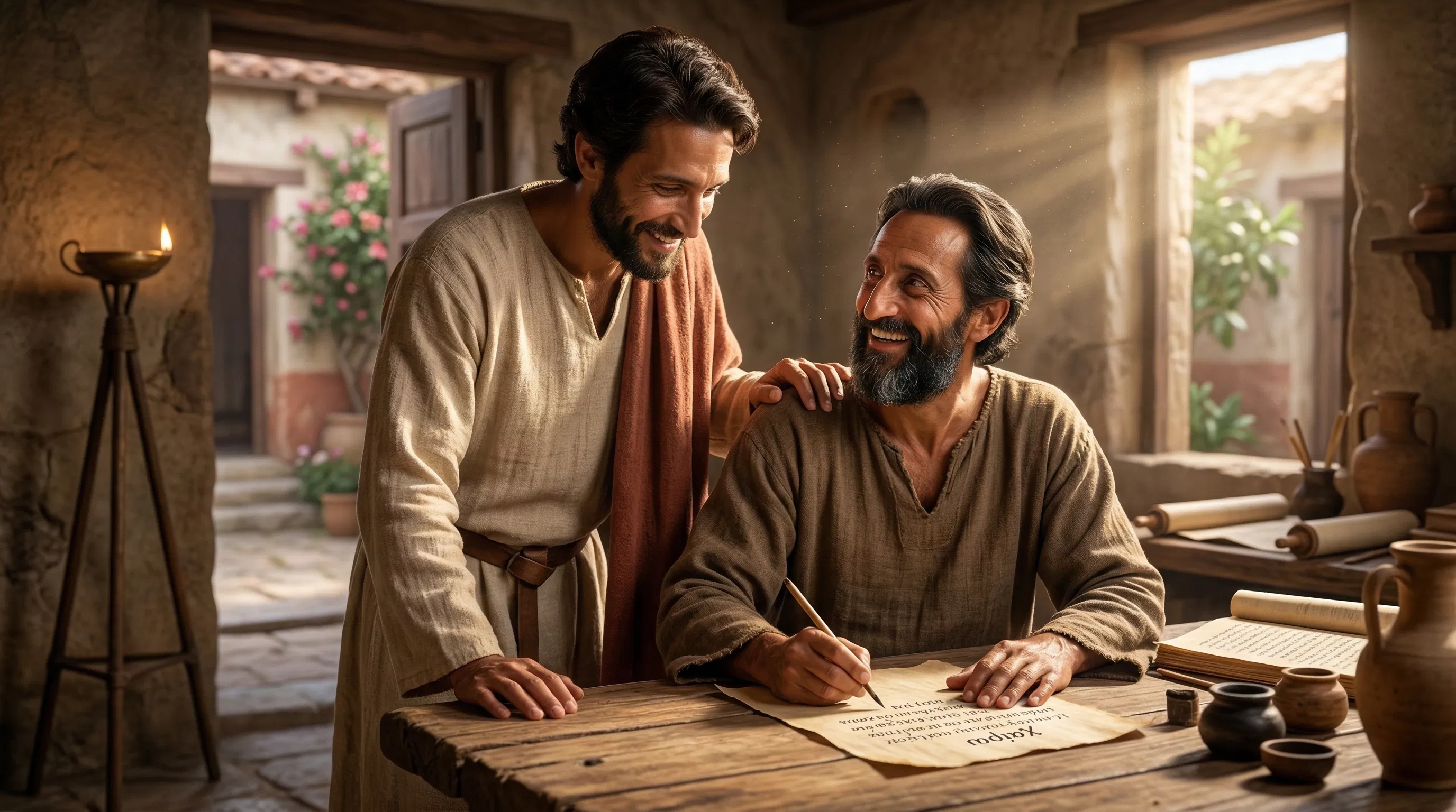 Paul Writes to the Philippians While a Friend Encourages Him