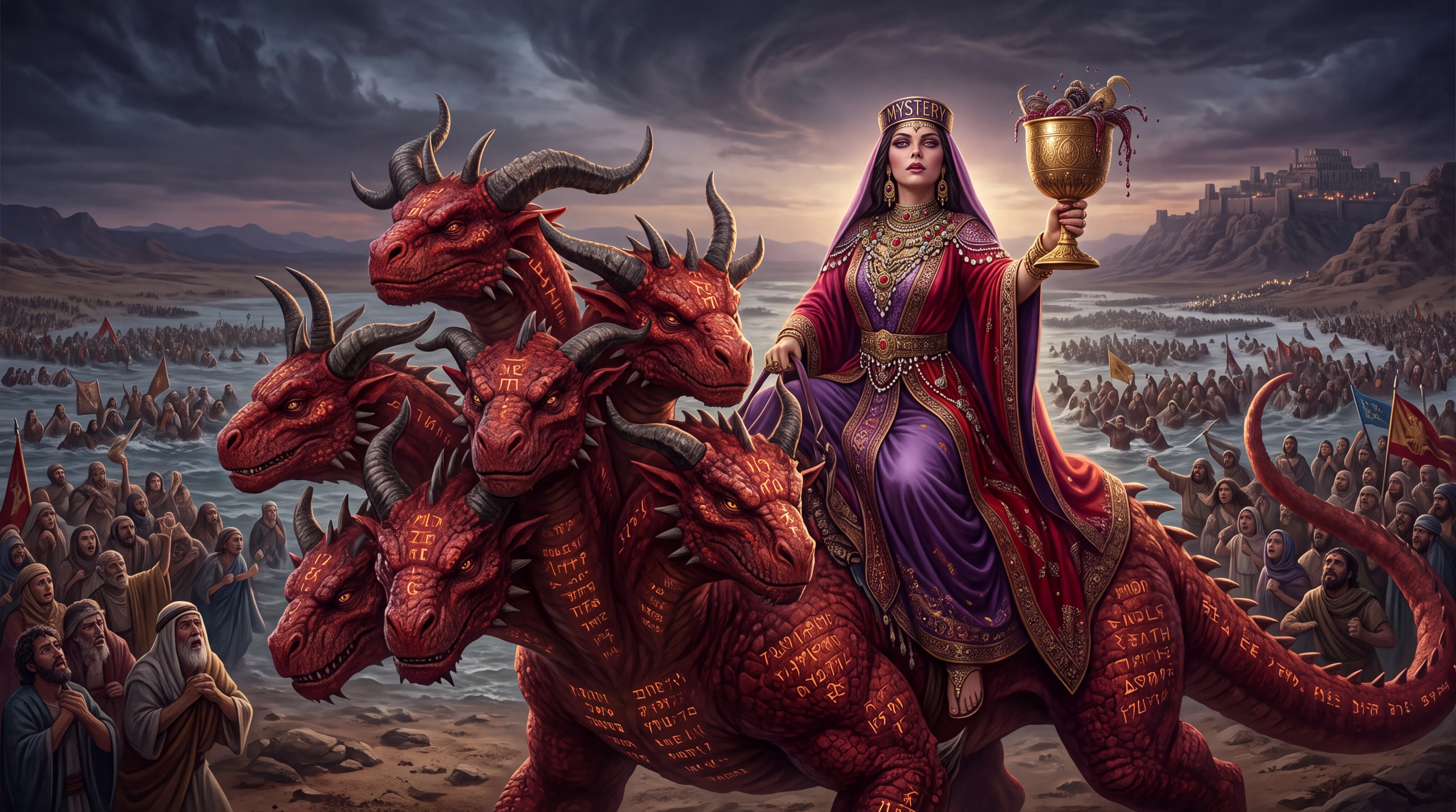 The Woman Riding the Seven-Headed Beast