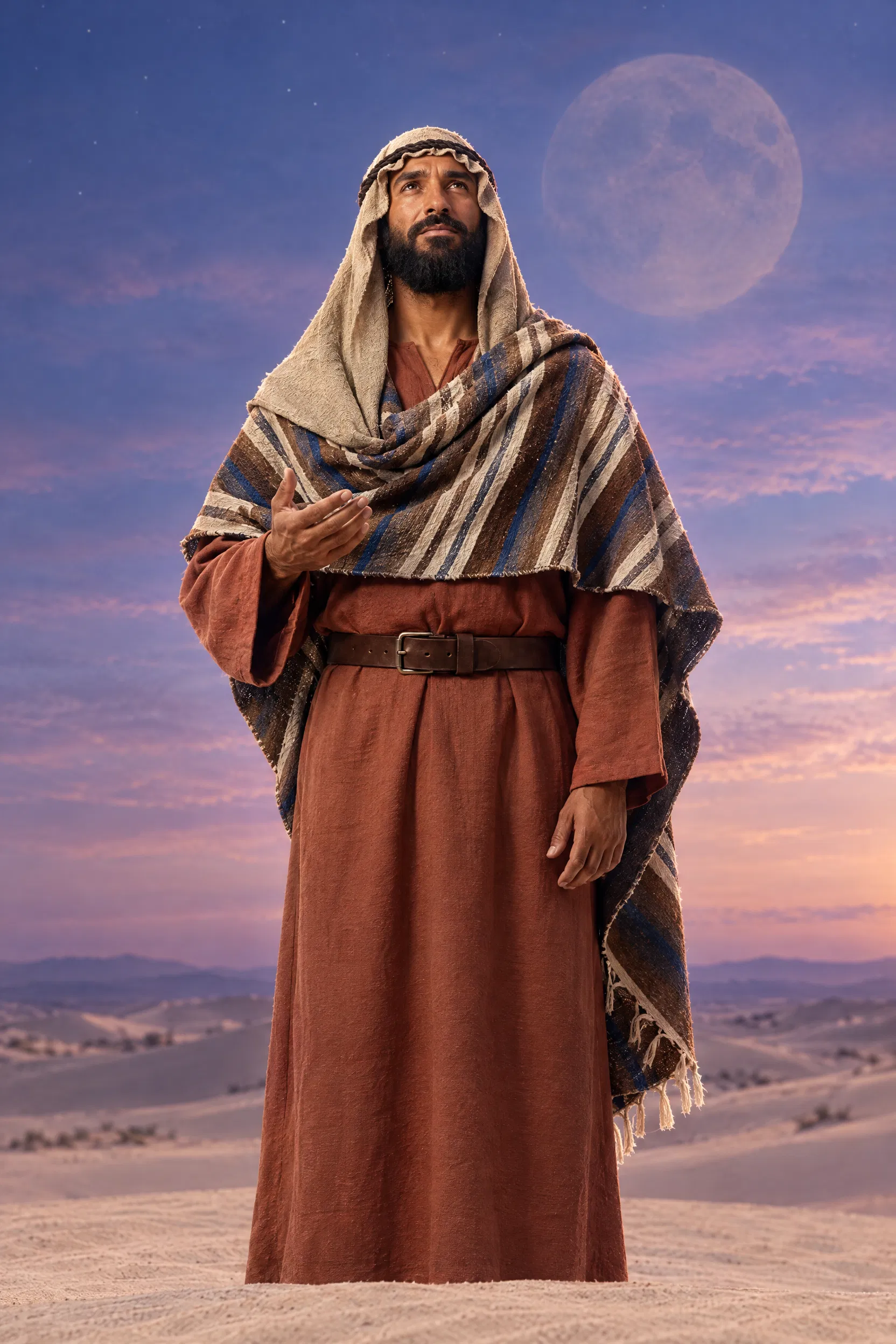 Bildad Gazes at the Moon in the Desert