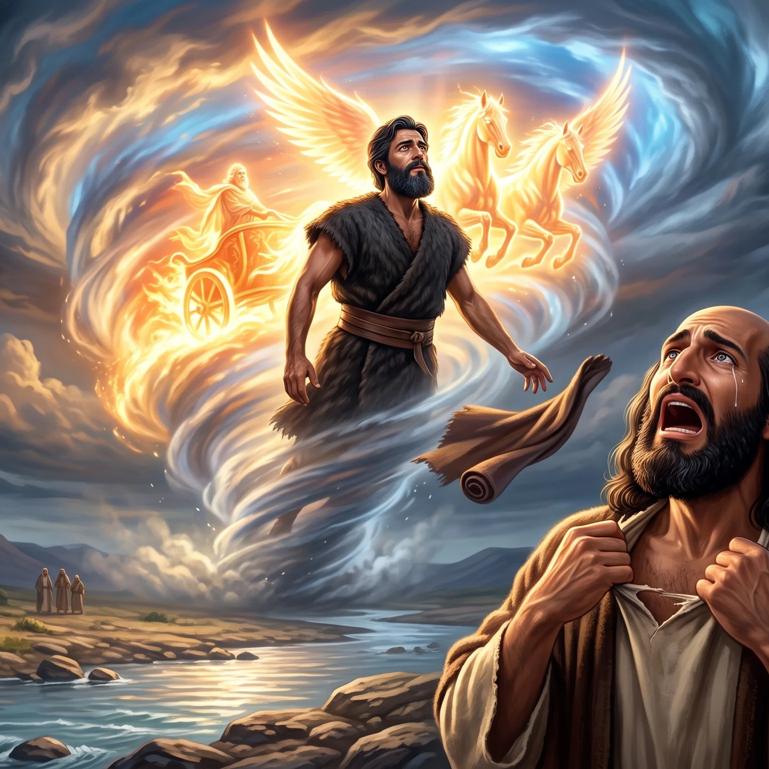 Elijah Ascends on Chariots of Fire