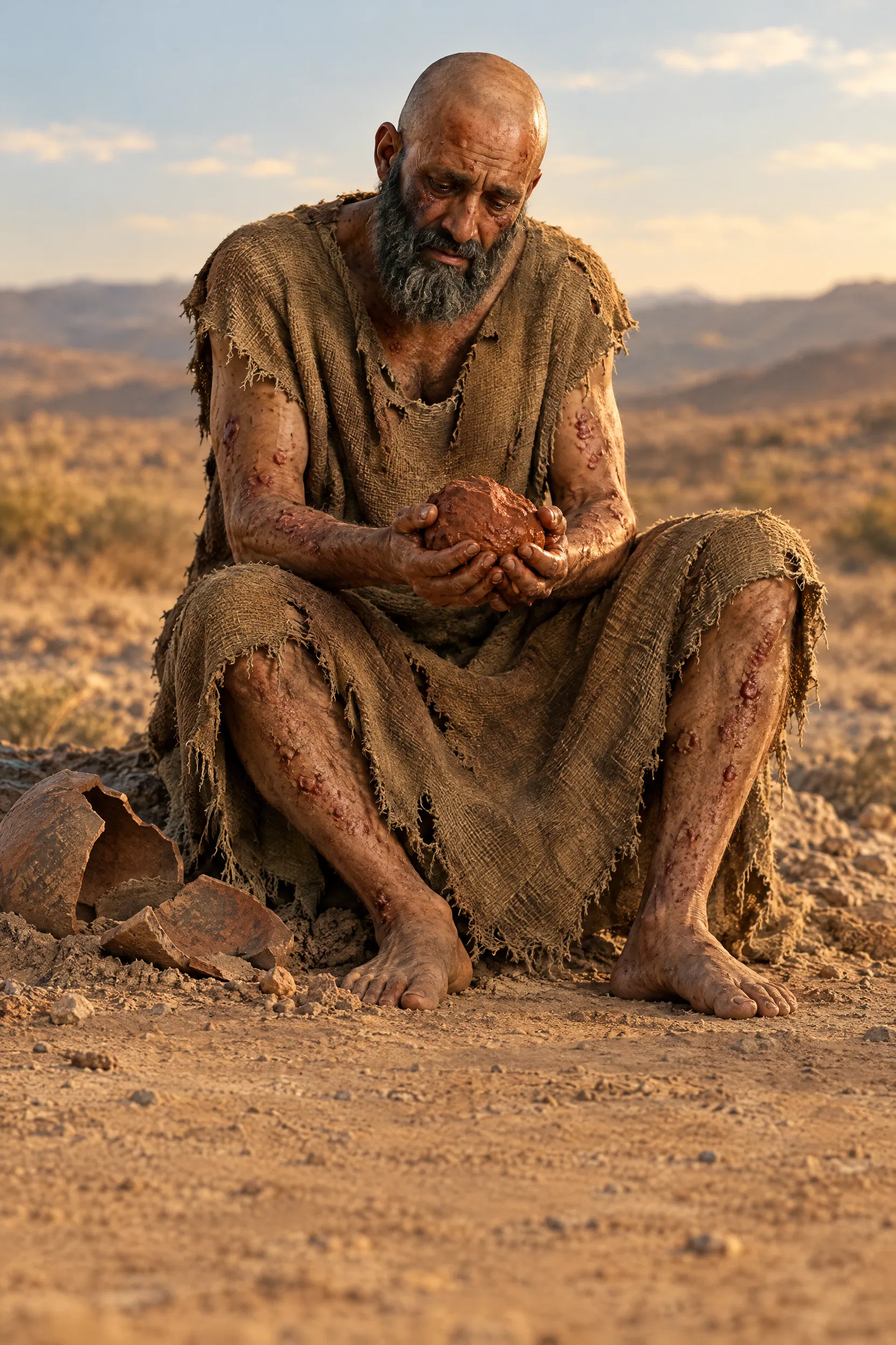 Job Holds Clay in His Hands