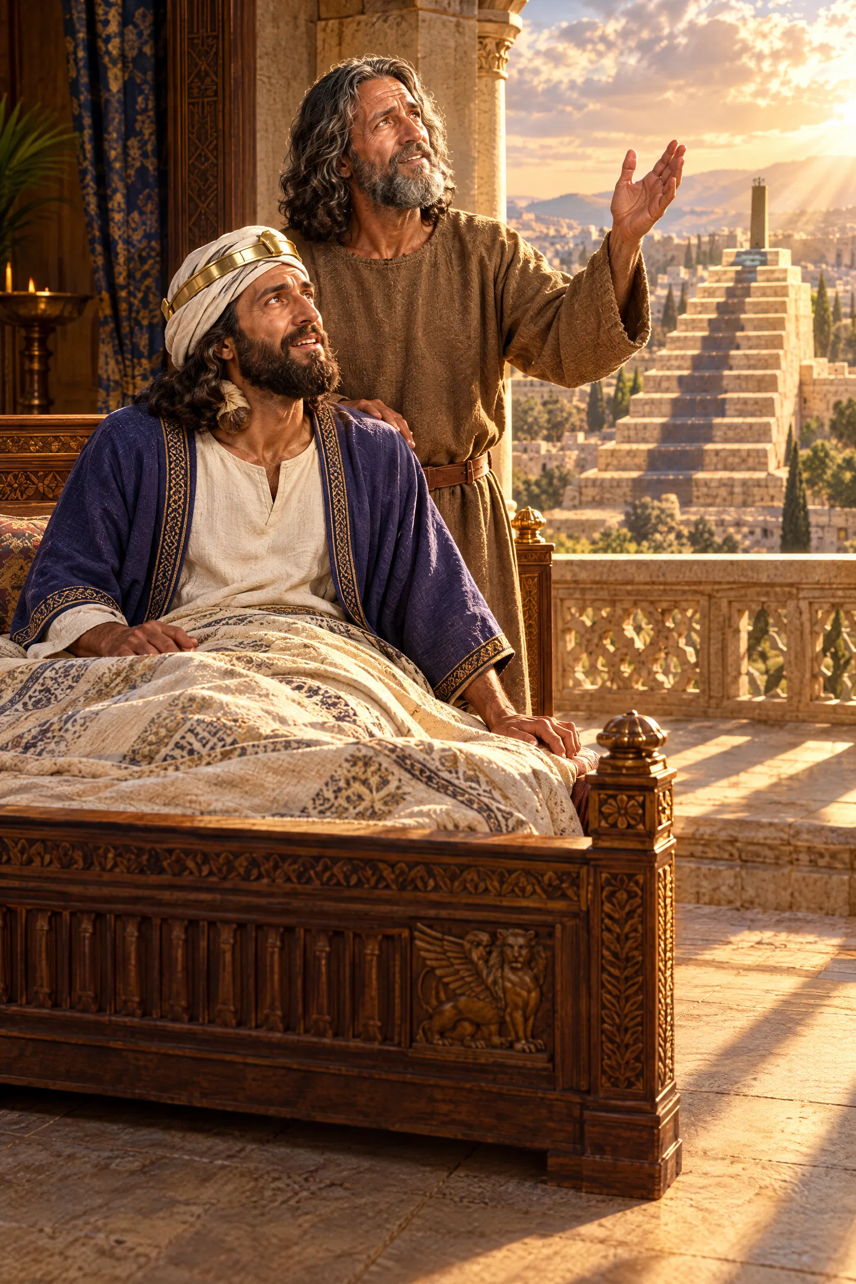 Isaiah Stands Beside the Healed Hezekiah