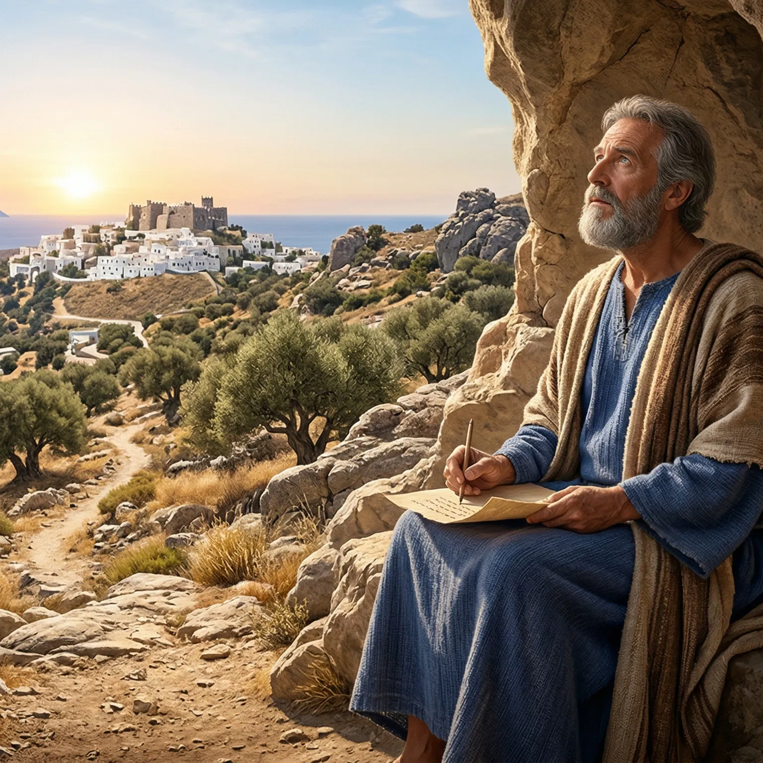 John Writing on the Island of Patmos