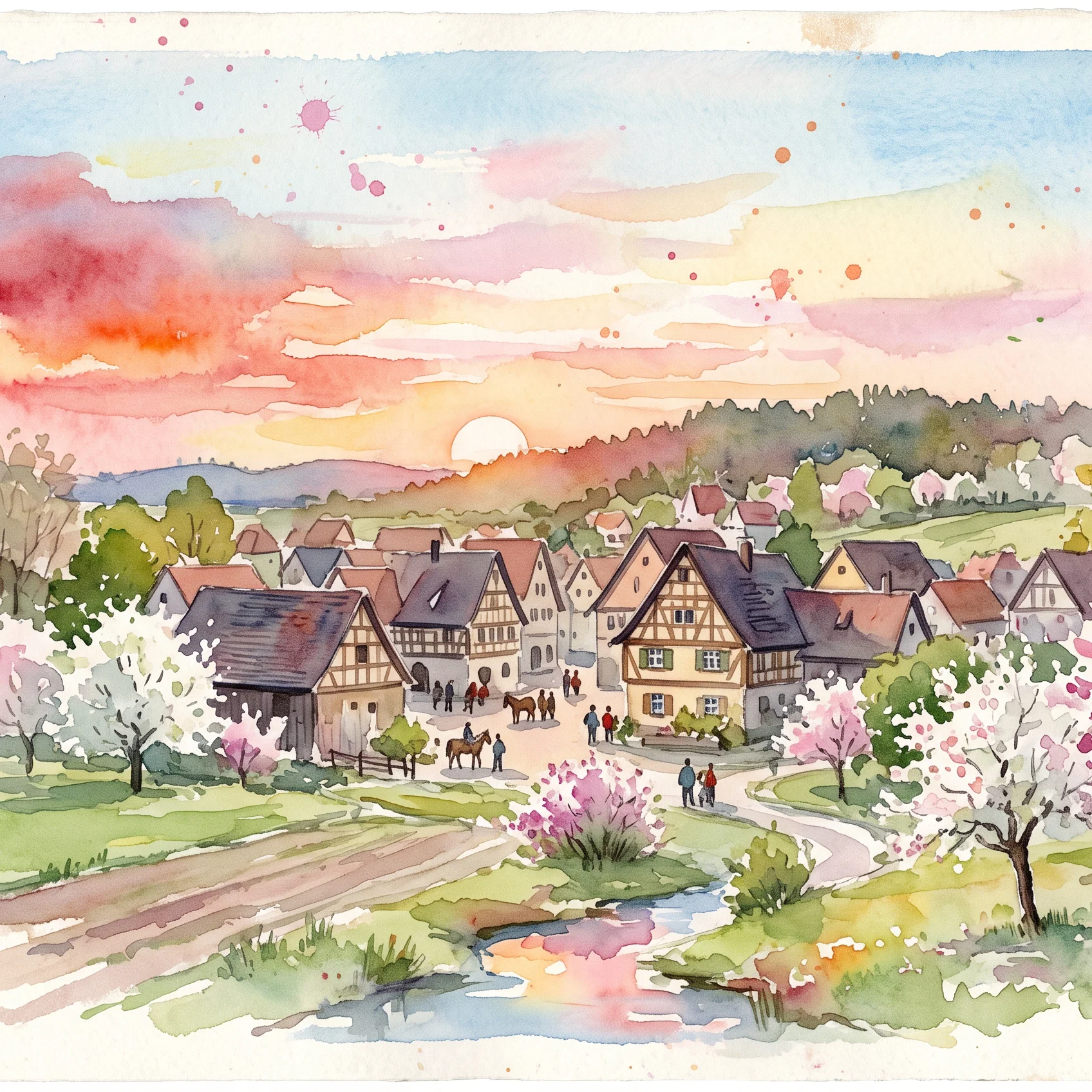 Golden Hour in a German Village