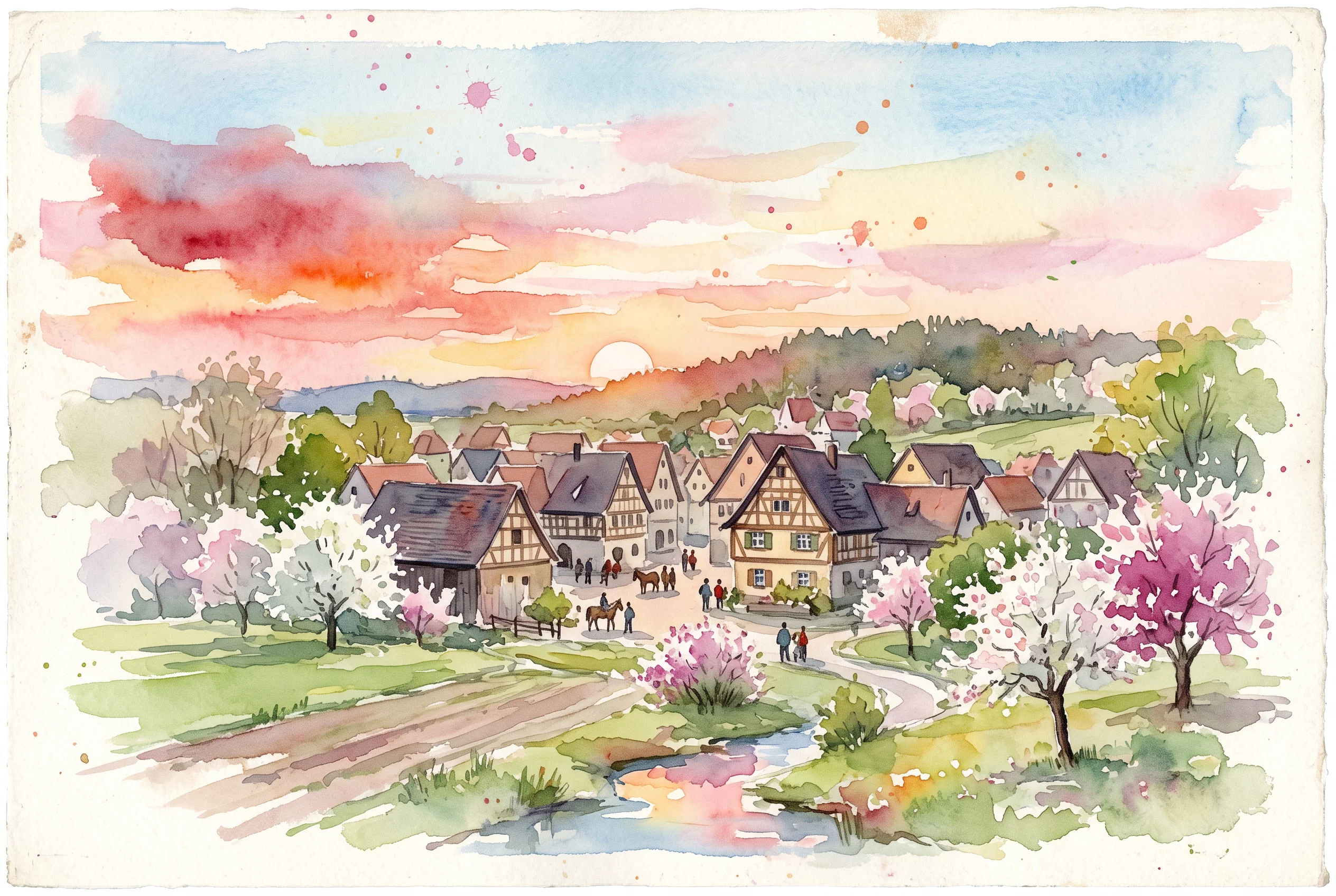 Golden Hour in a German Village