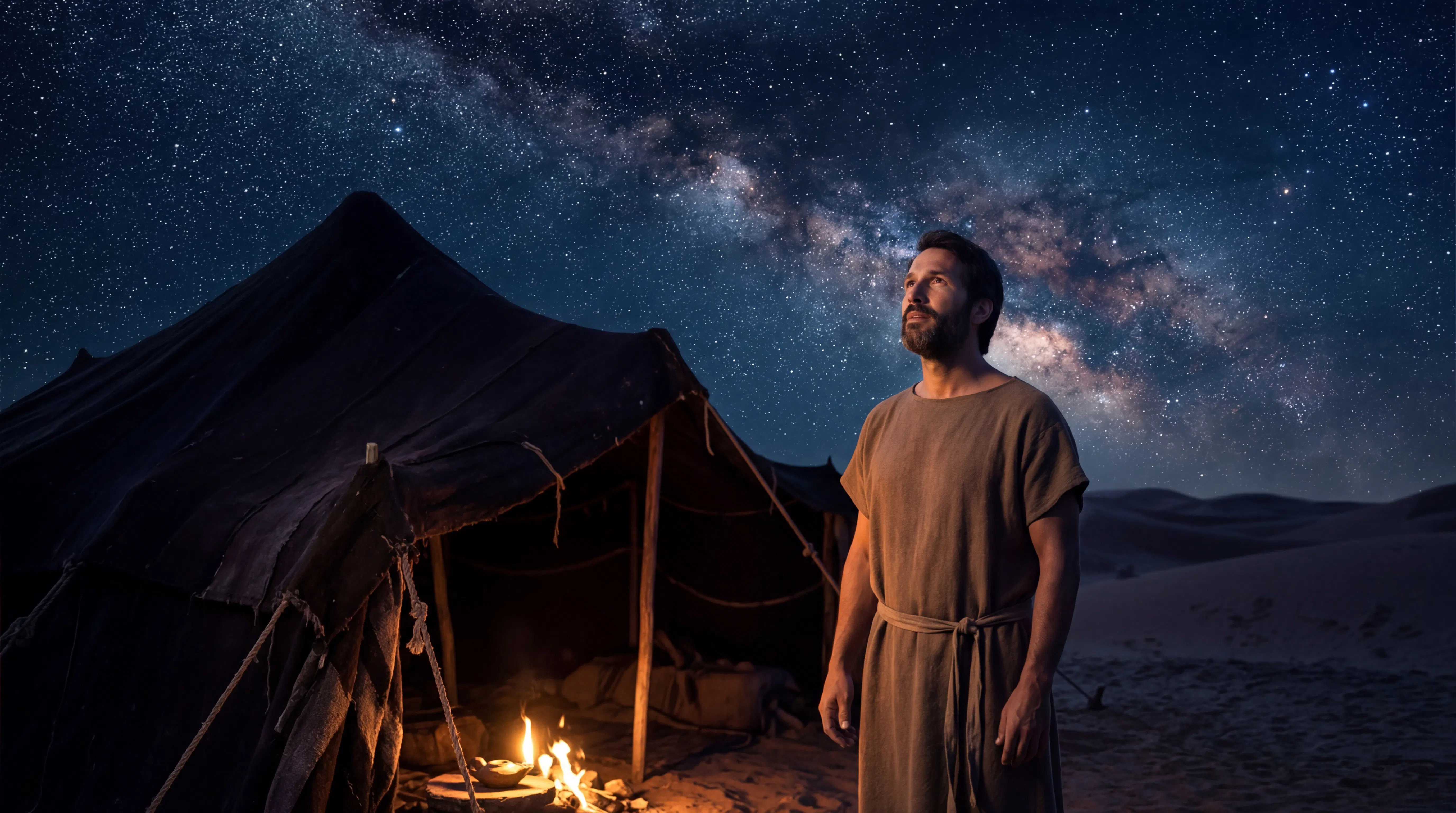 Abram Looking at the Stars Outside His Tent
