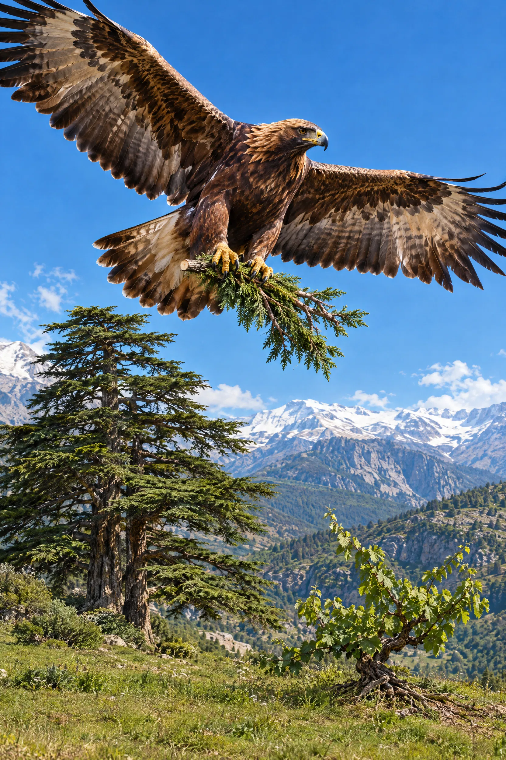 The Great Eagle Takes the Cedar Top