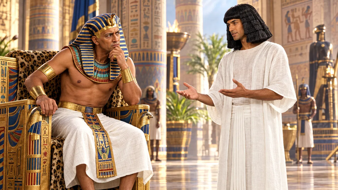 Joseph Interprets Pharaoh's Dream in the Palace