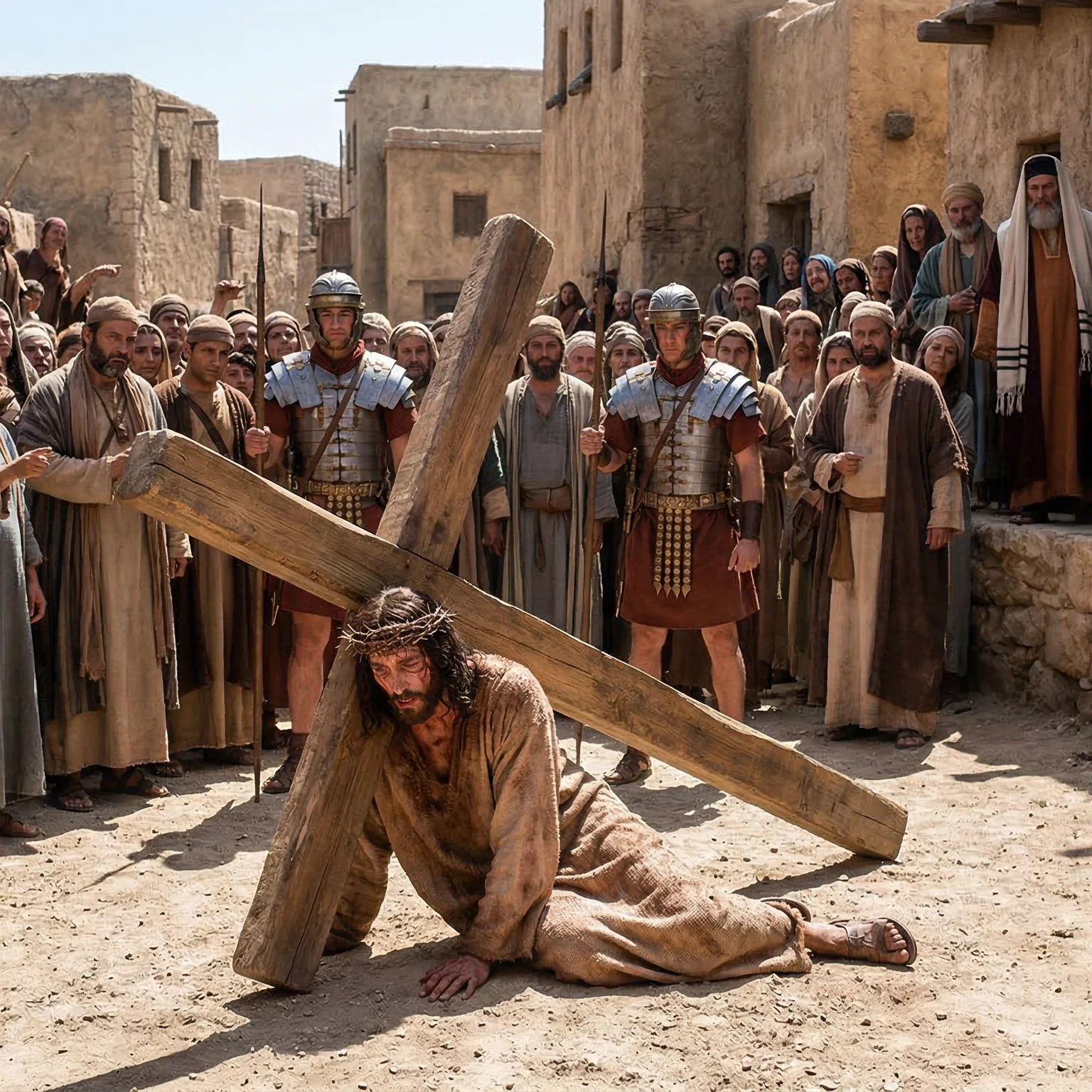 Jesus Falls Under the Weight of the Cross