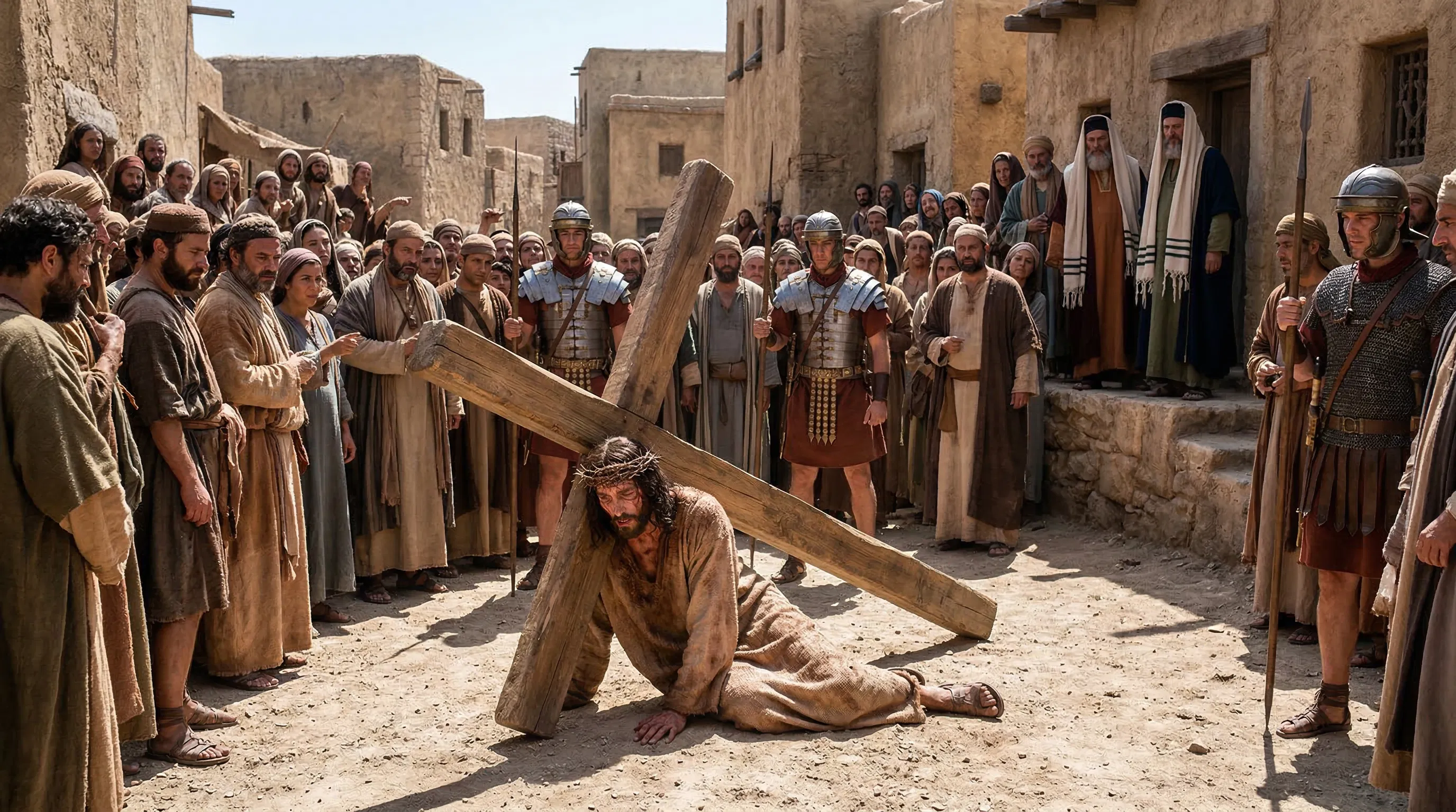 Jesus Falls Under the Weight of the Cross