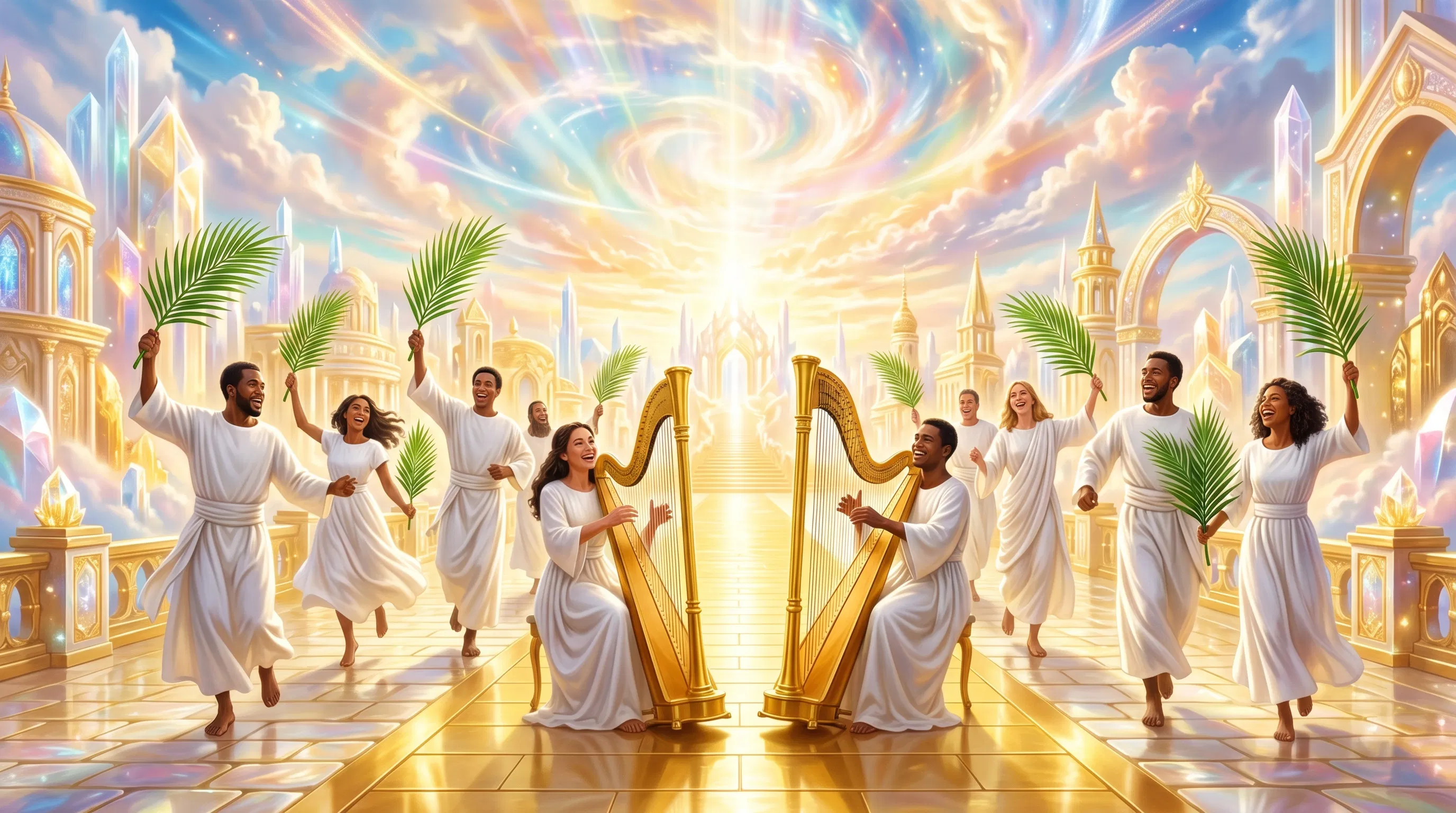 The Redeemed Rejoicing With Palms and Harps