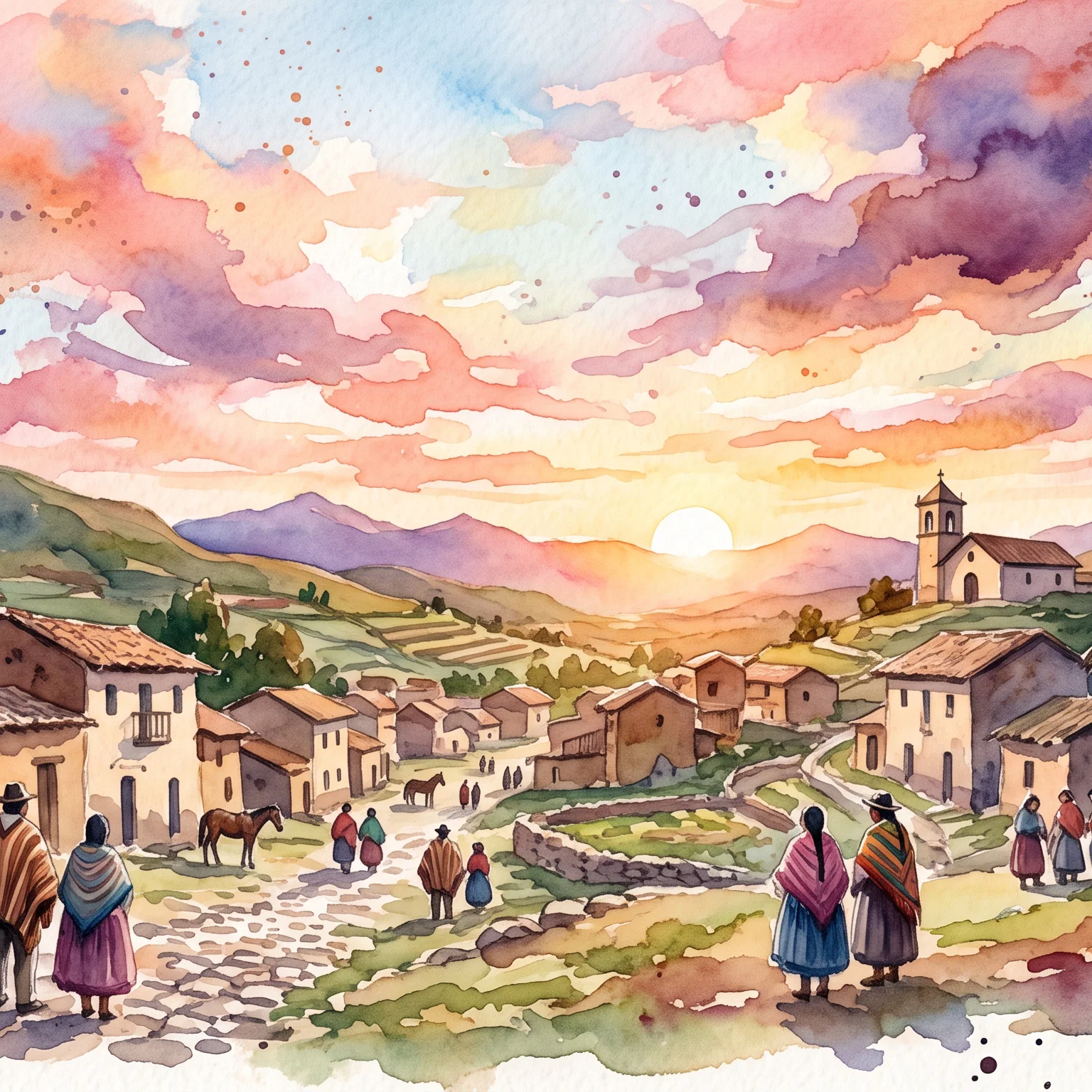 Golden Twilight Over Andean Heights
