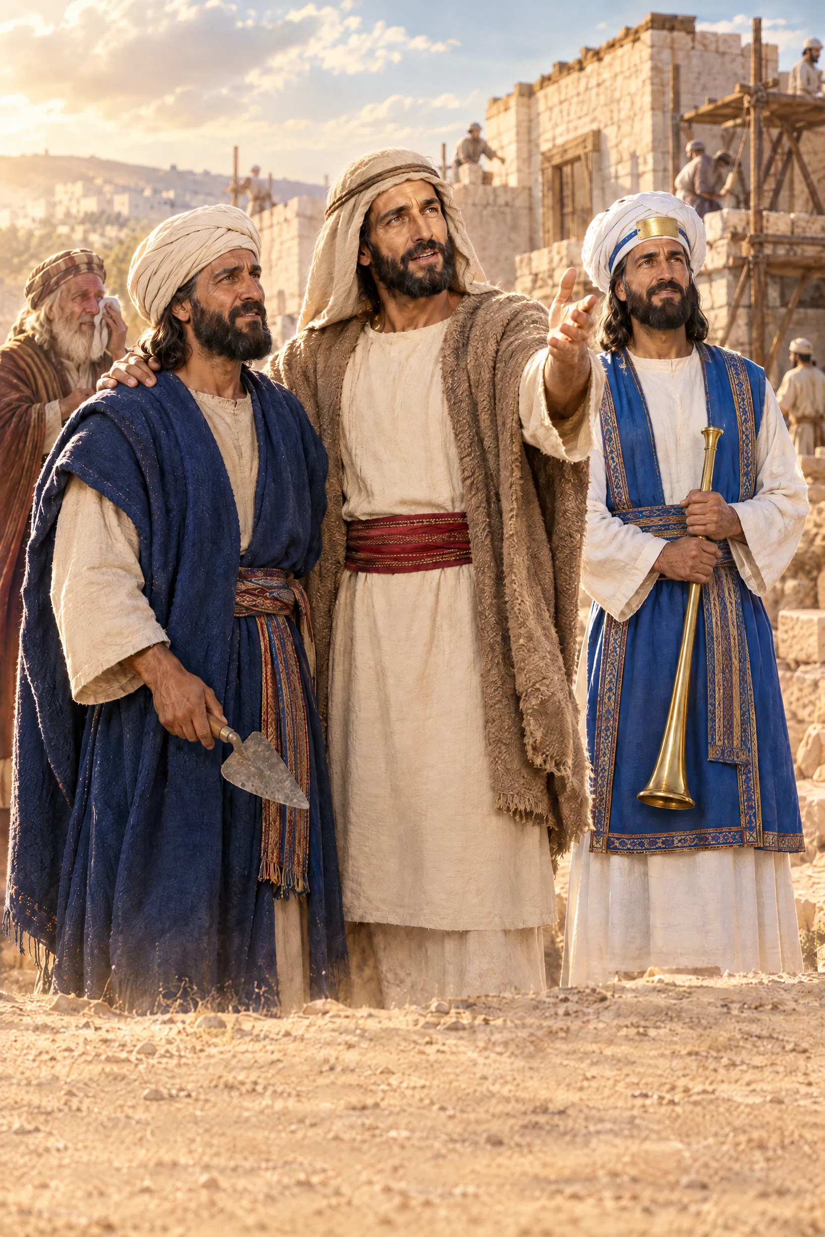 Haggai Encourages Zerubbabel and Joshua at the Temple