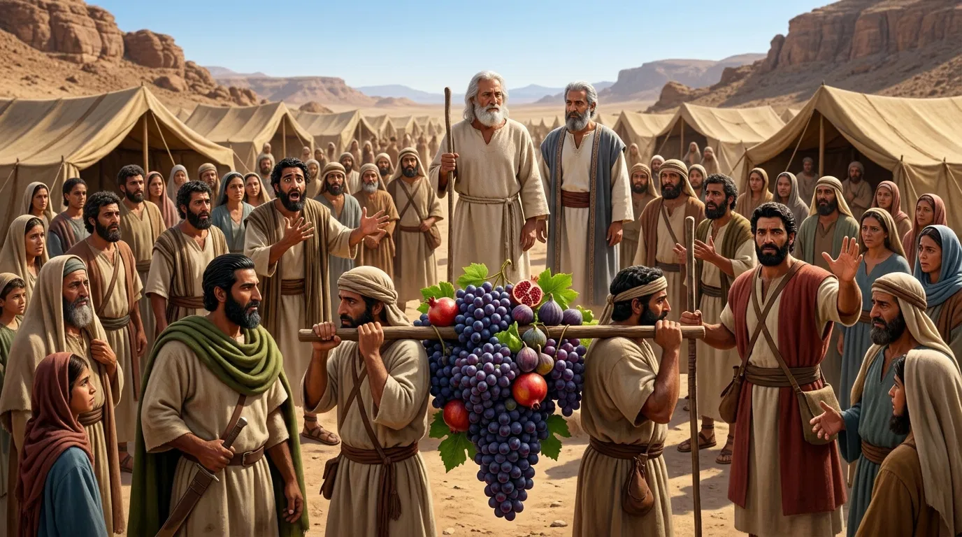 Spies Carry a Great Cluster of Grapes