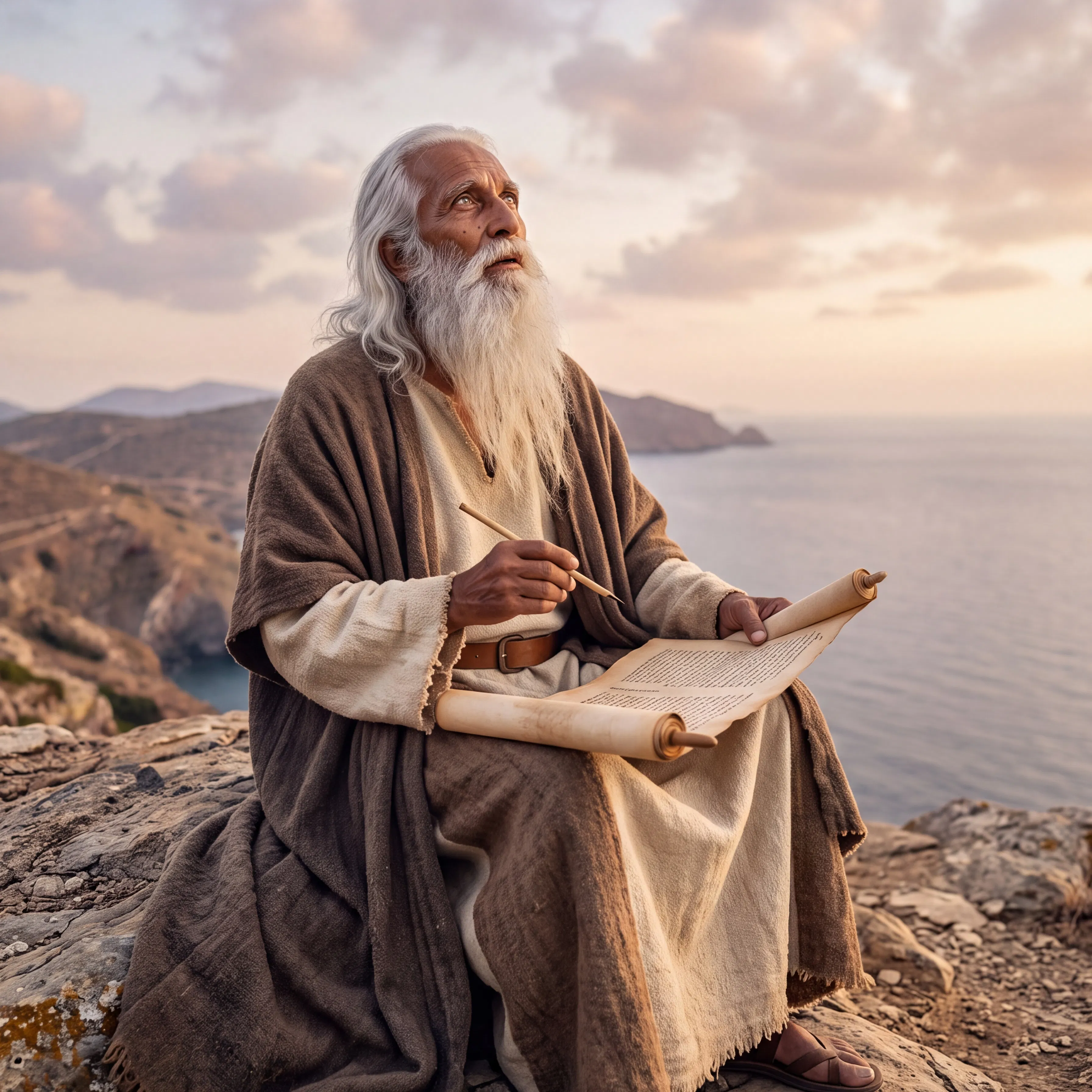 John Writing the Revelation on Patmos