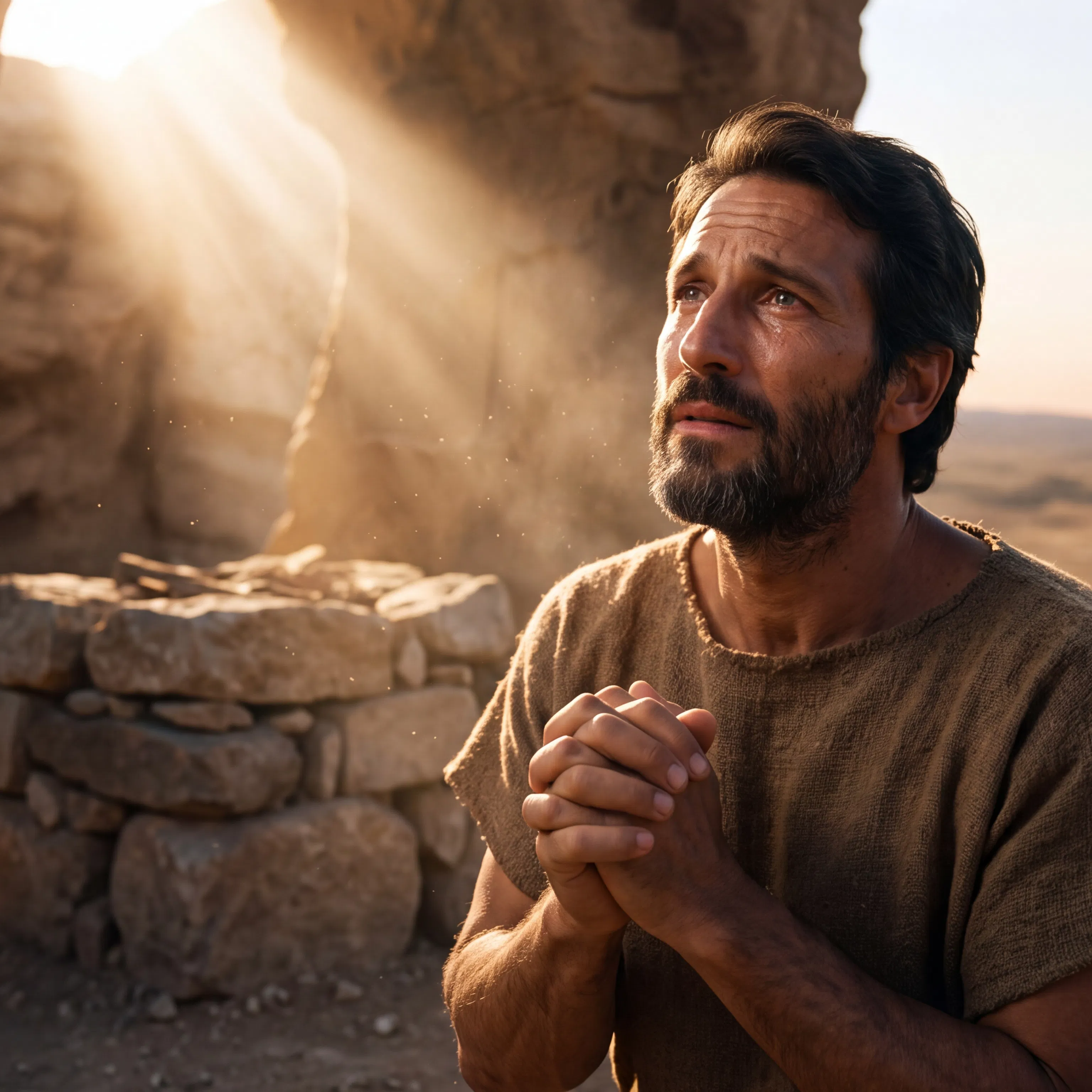 Abram Praying Beside a Stone Altar