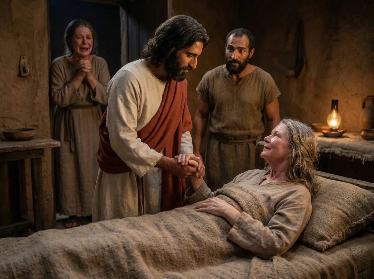 Jesus Takes Peter's Mother-in-Law by the Hand