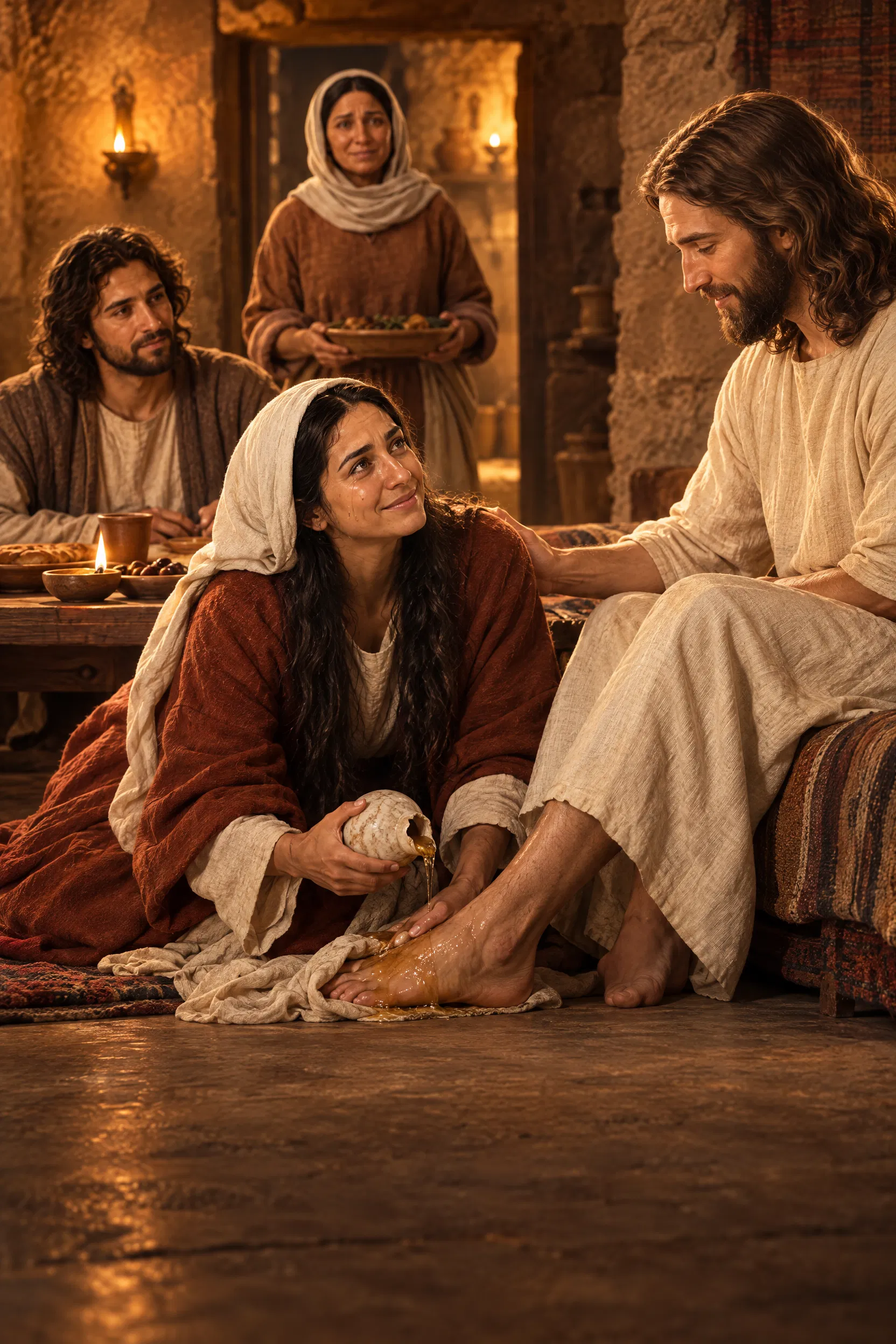 Mary Anoints the Feet of Jesus at Bethany