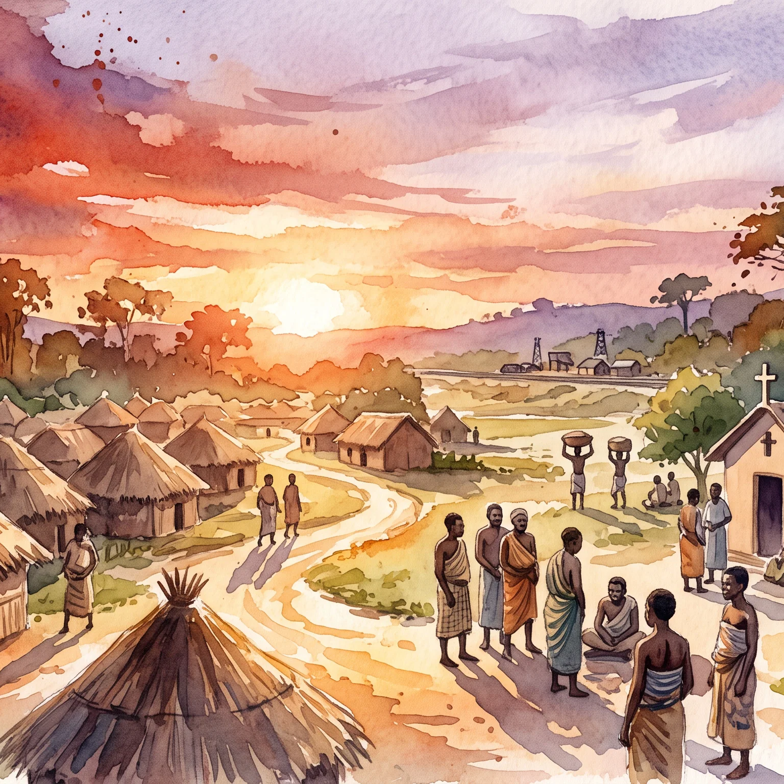 Golden Dusk Over the Congo River