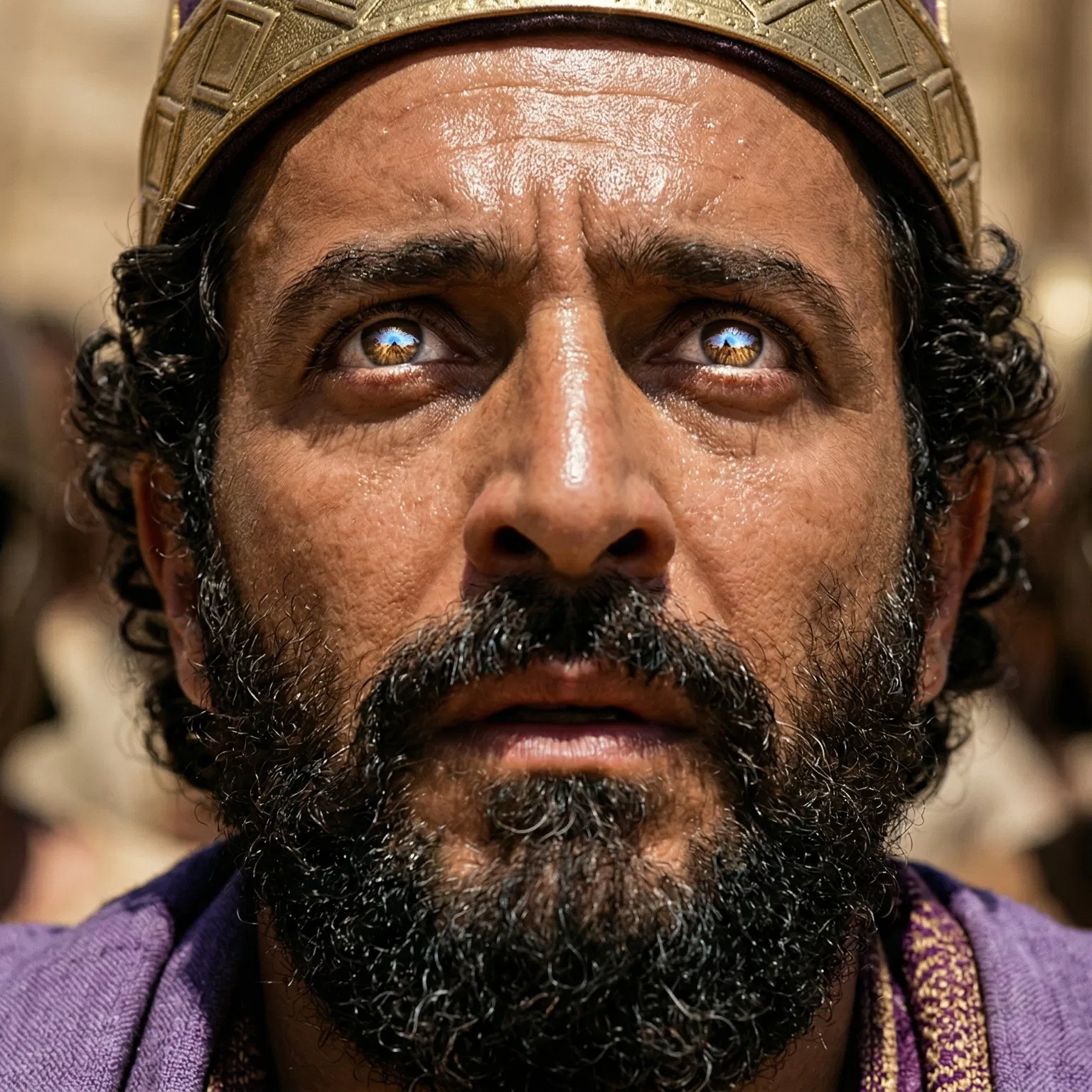 King Asa Looks Up in Fervent Prayer