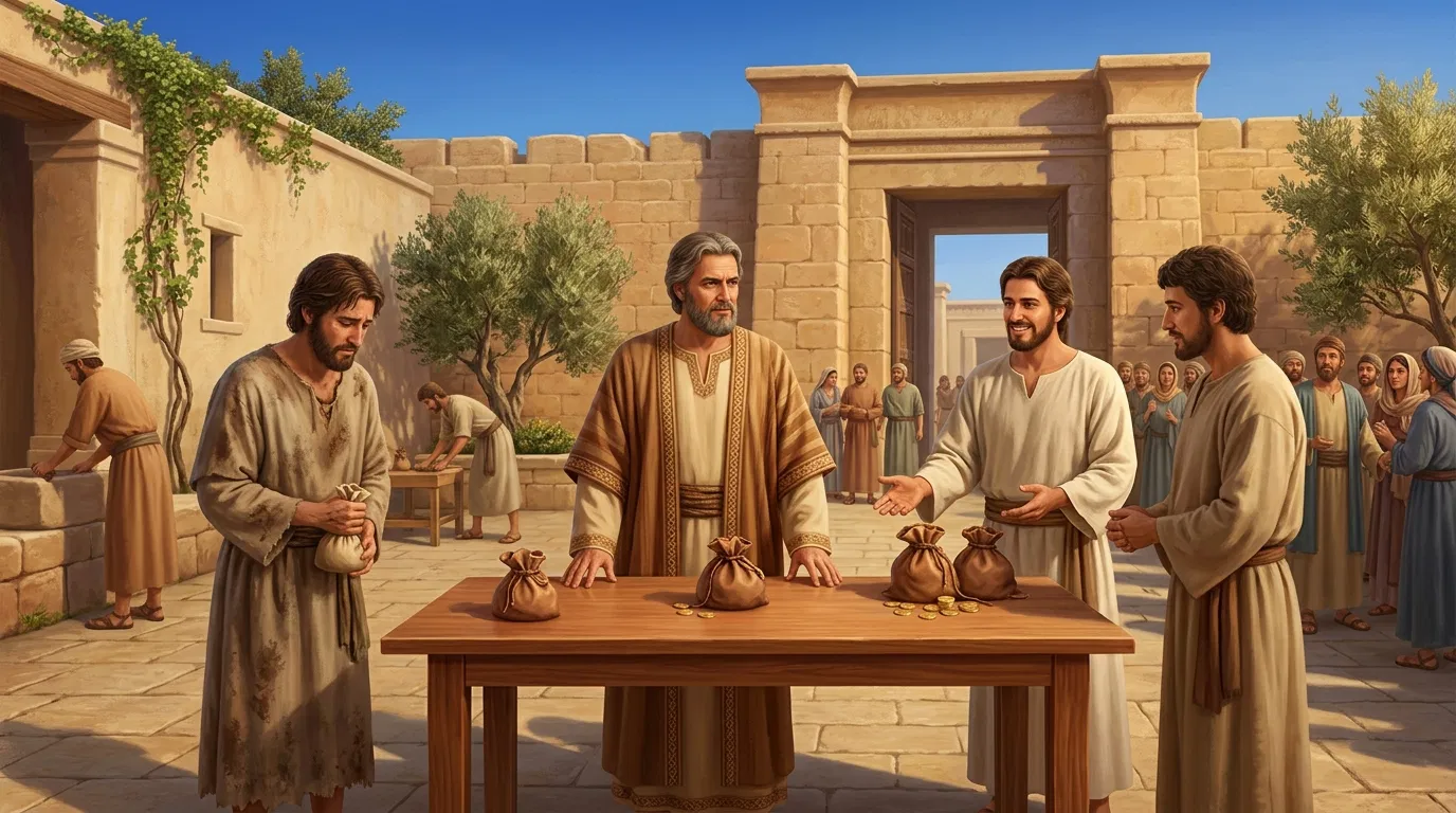 Parable of the Talents in a Courtyard