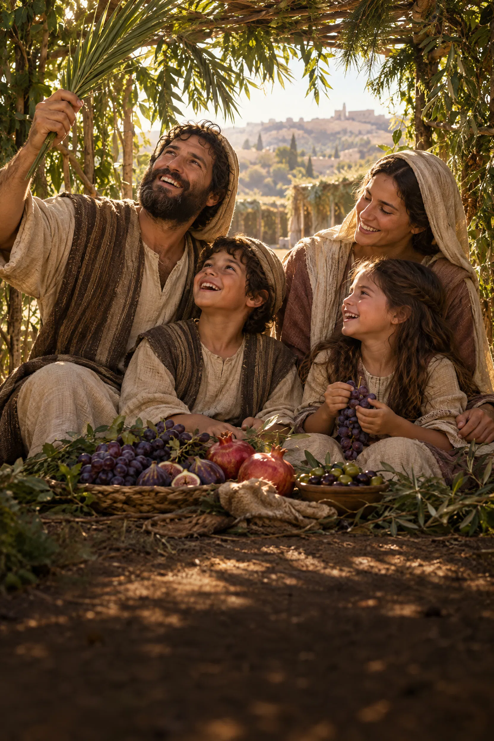 An Israelite Family Rejoices in Their Booth