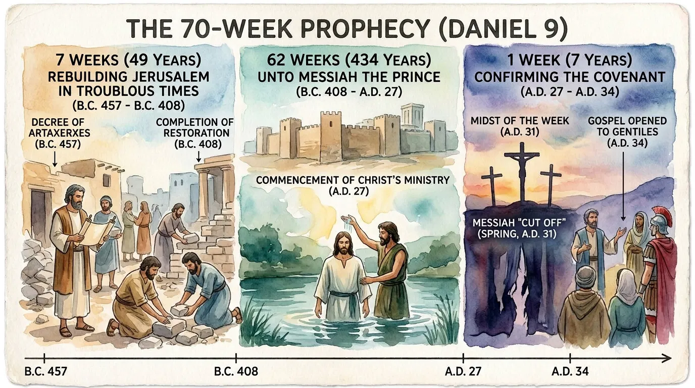 Daniels 70 weeks broken into three parts