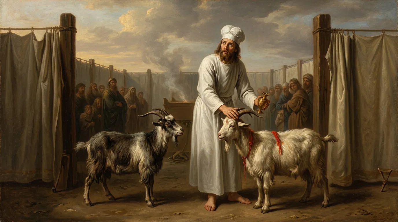 High Priest Lays Hands on the Goat on Atonement Day