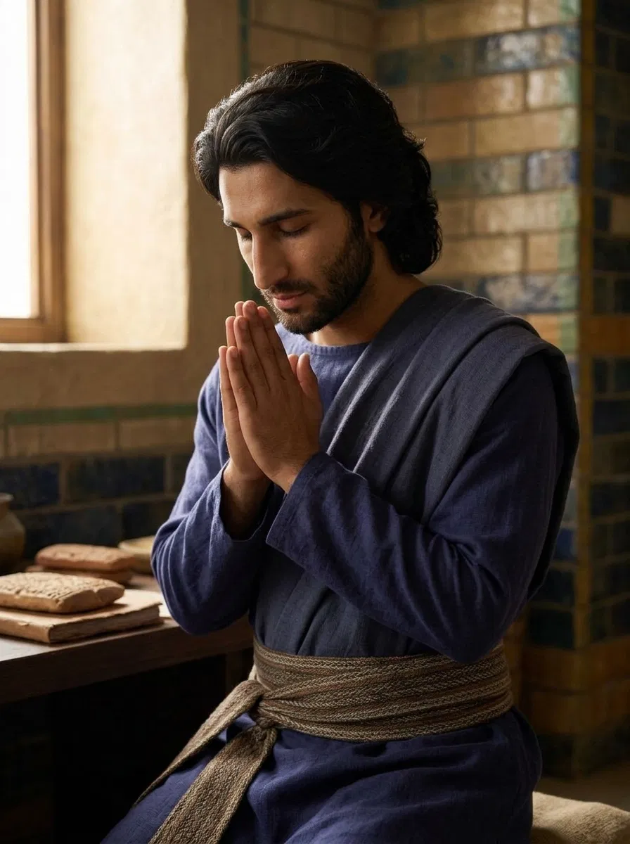Young Daniel Praying in Babylon