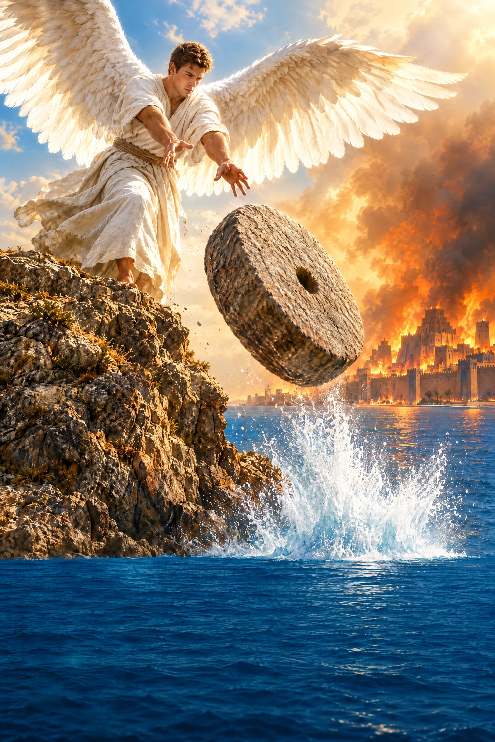 Angel Casts a Millstone Into the Sea