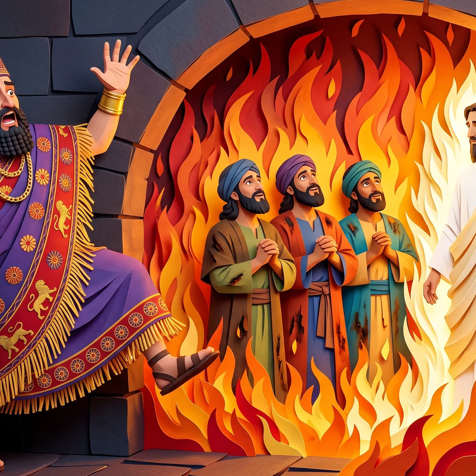 Nebuchadnezzar Sees a Fourth Man in the Furnace