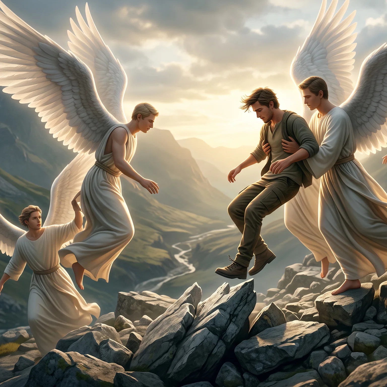 Divine Protection Under Celestial Wings