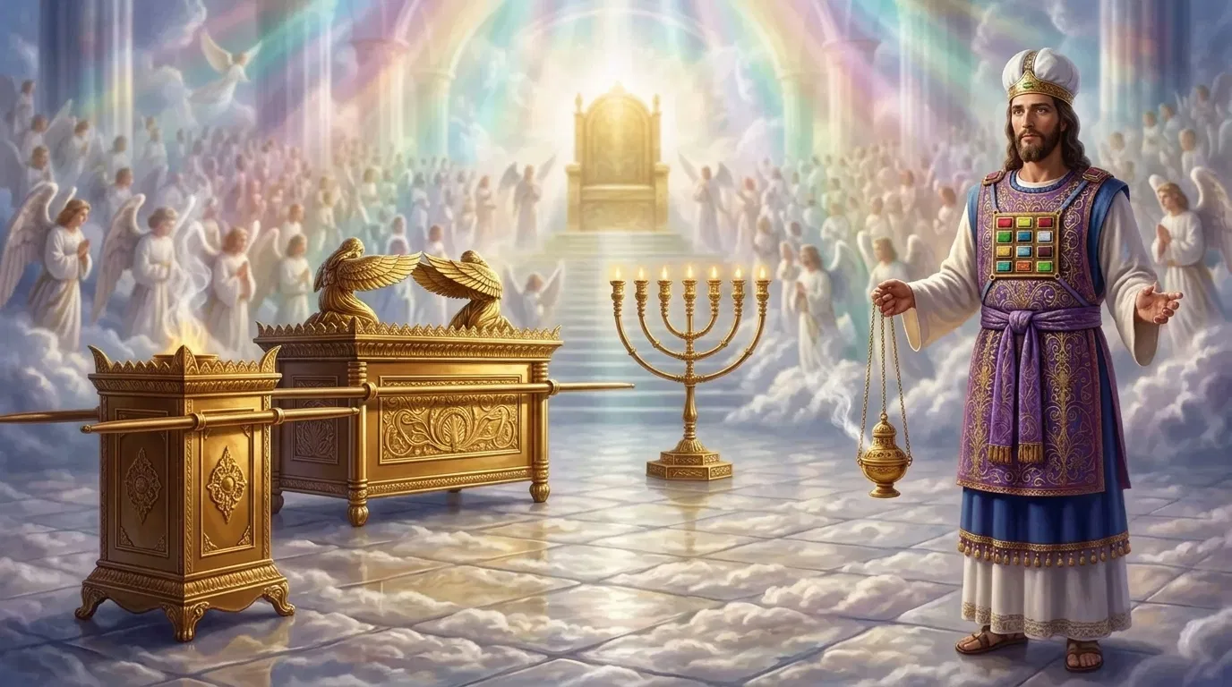 Jesus as High Priest with the Heavenly Sanctuary Furniture